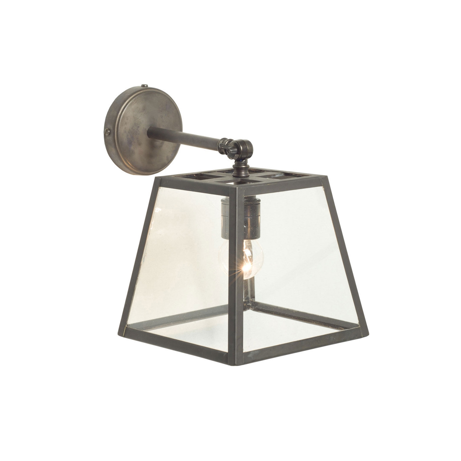 Display product Quad Wall Light Internally Glazed, Weathered Brass, Clear from manufacturer Original BTC