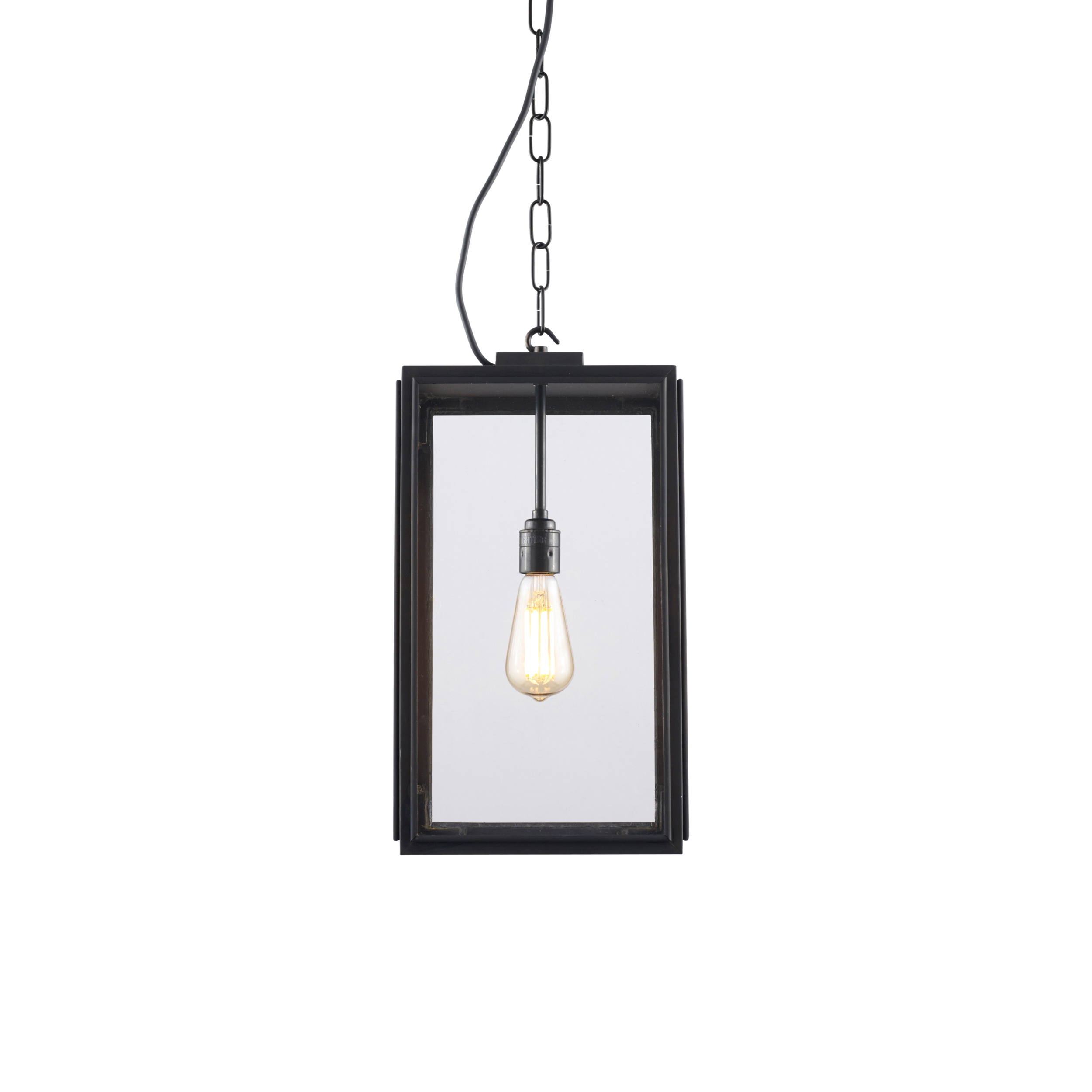 Mostrar el producto Square Pendant, Ext Glass, Closed Top, Weather Brass, Clear del fabricante Original BTC