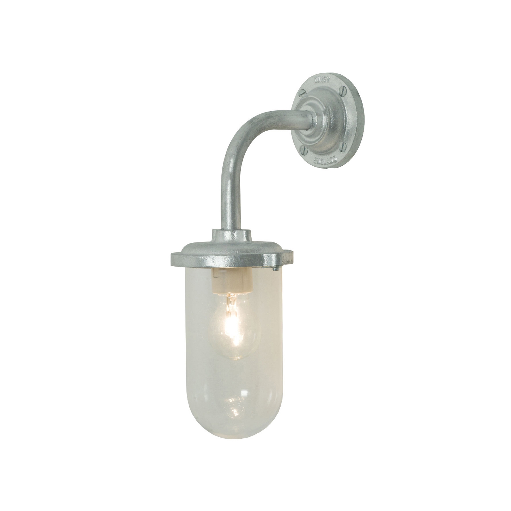 Display product Bracket Light, 100W, Round, Swan Neck, Galvanised, Clear from manufacturer Original BTC