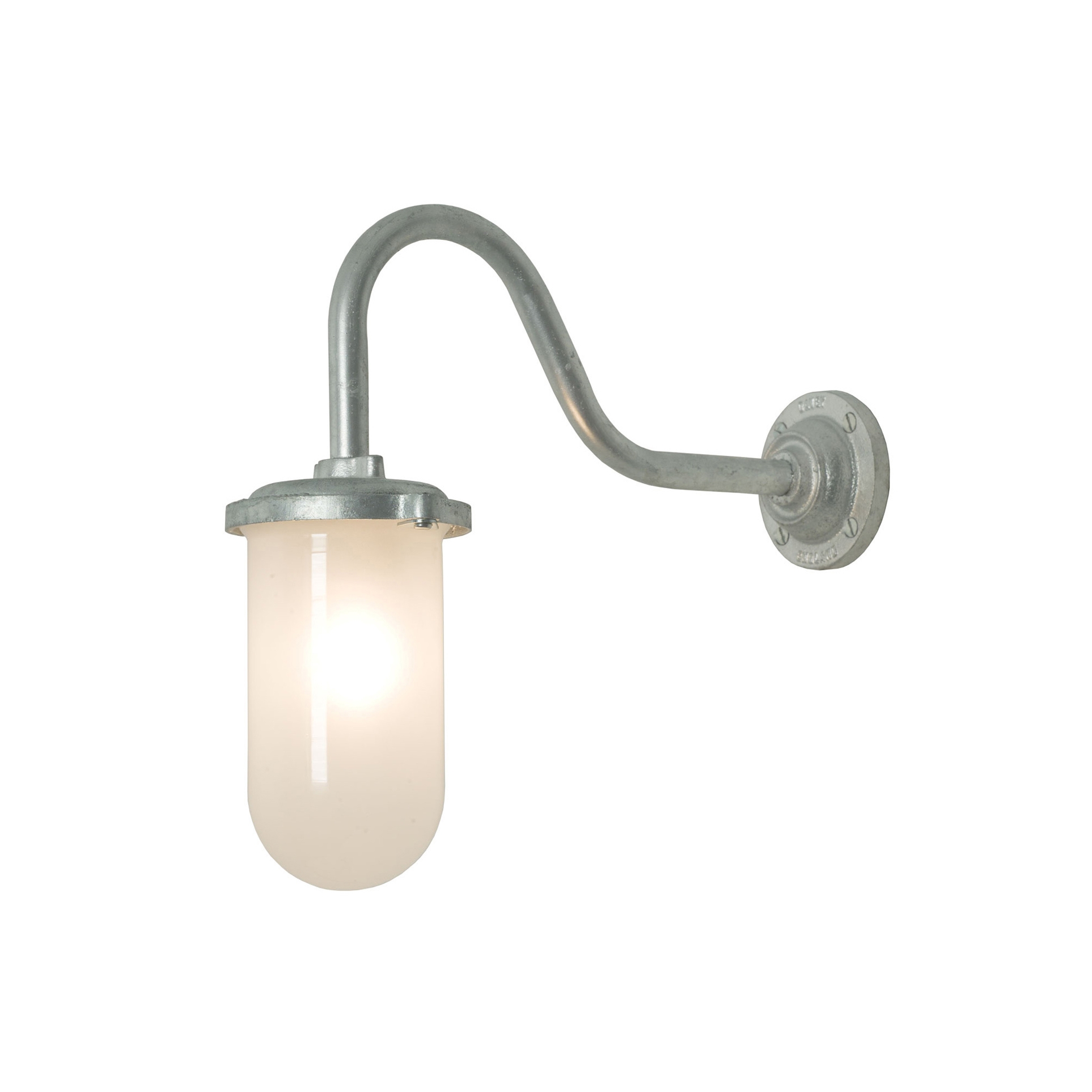 Mostrar el producto Bracket Light, 100W, Round, Swan Neck, Galvanised, Frosted del fabricante Original BTC