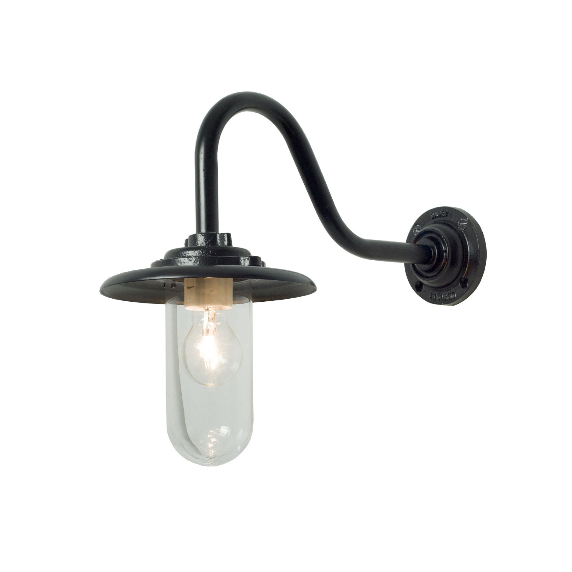 Mostra il prodotto Exterior Bracket Light, 60W, Swan Neck, Painted Black, Clear del produttore Original BTC