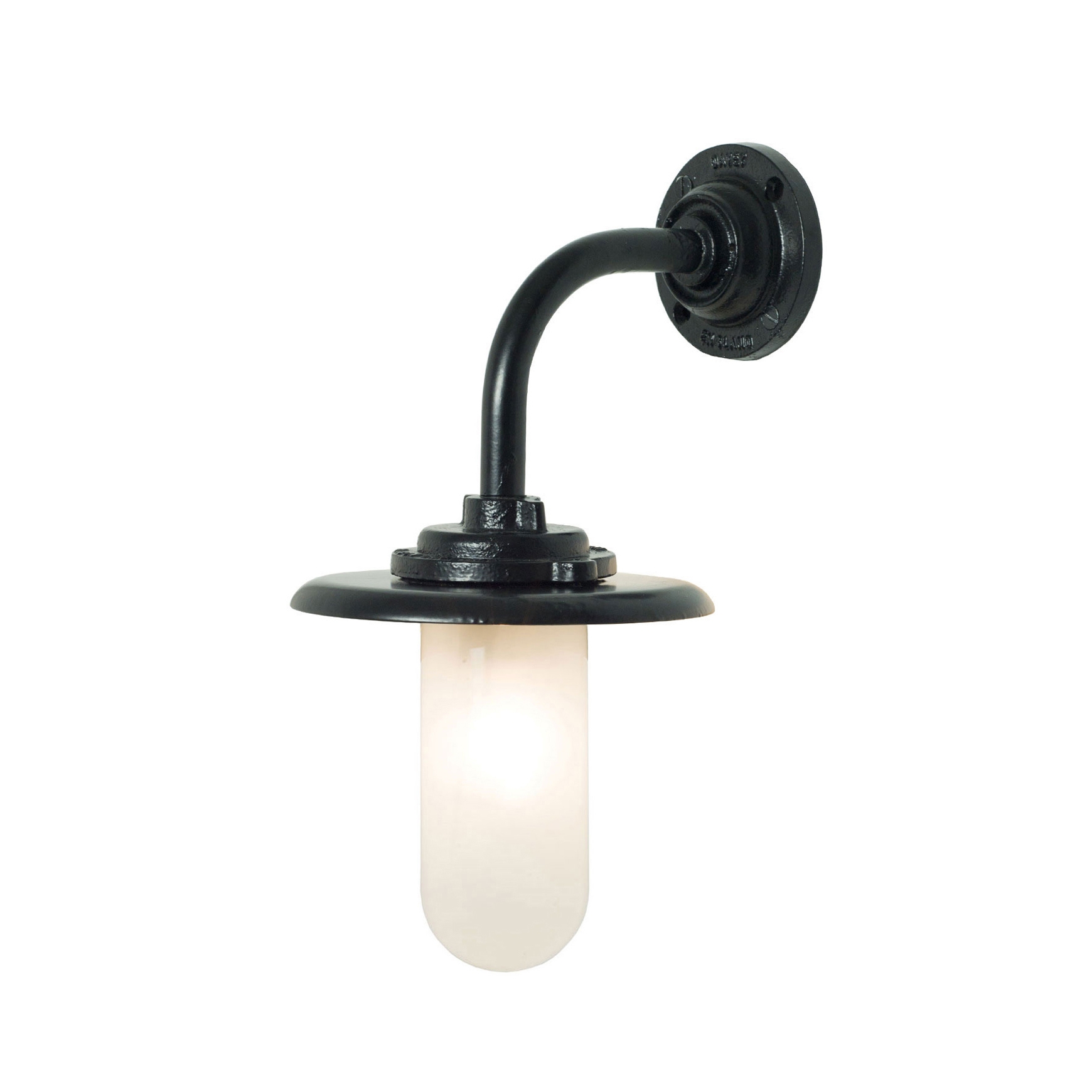 Mostra il prodotto Exterior Bracket Light, 60W, Round, Painted Black, Frosted del produttore Original BTC