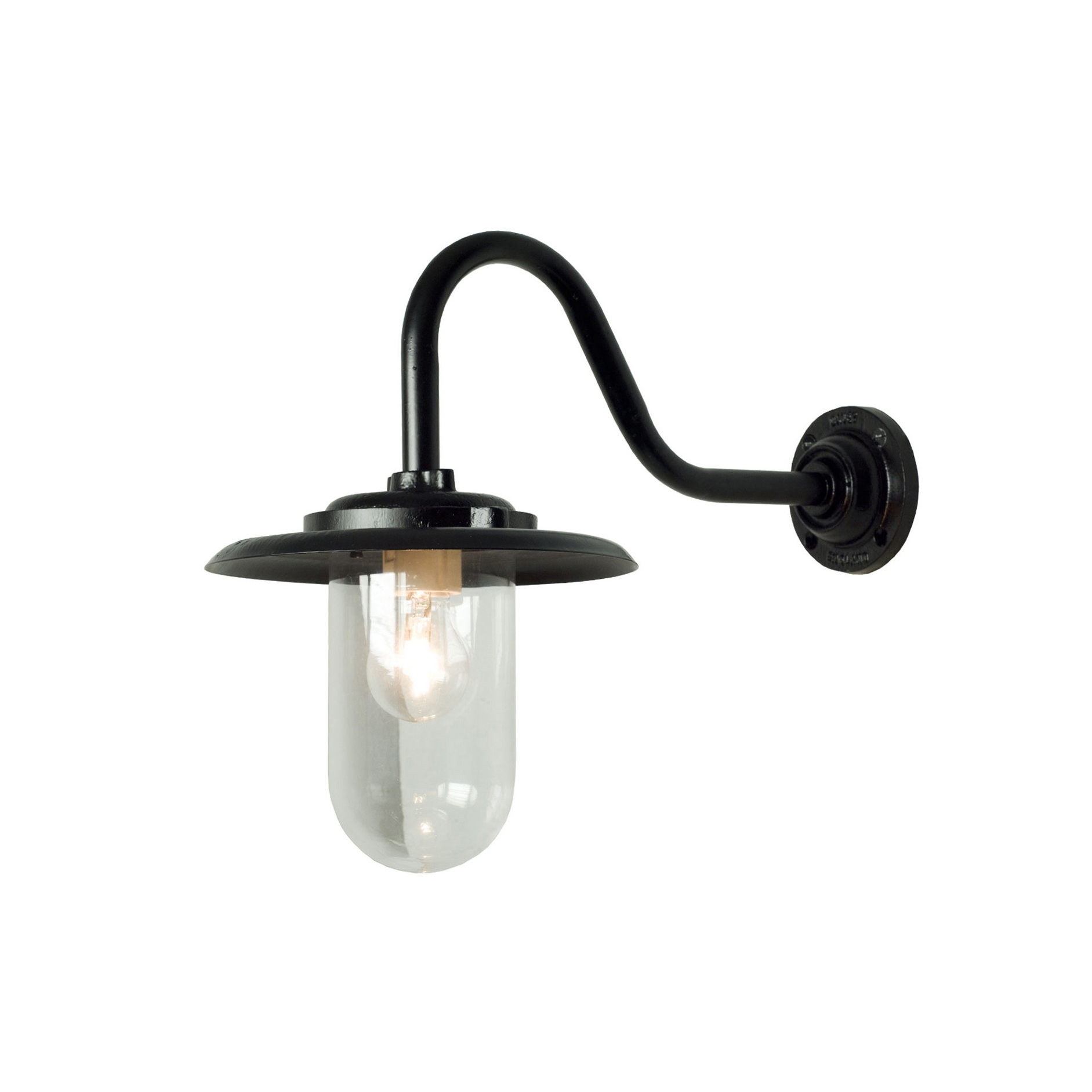 Mostra il prodotto Exterior Bracket Light, 100W, Swan Neck, Paint Black, Clear del produttore Original BTC