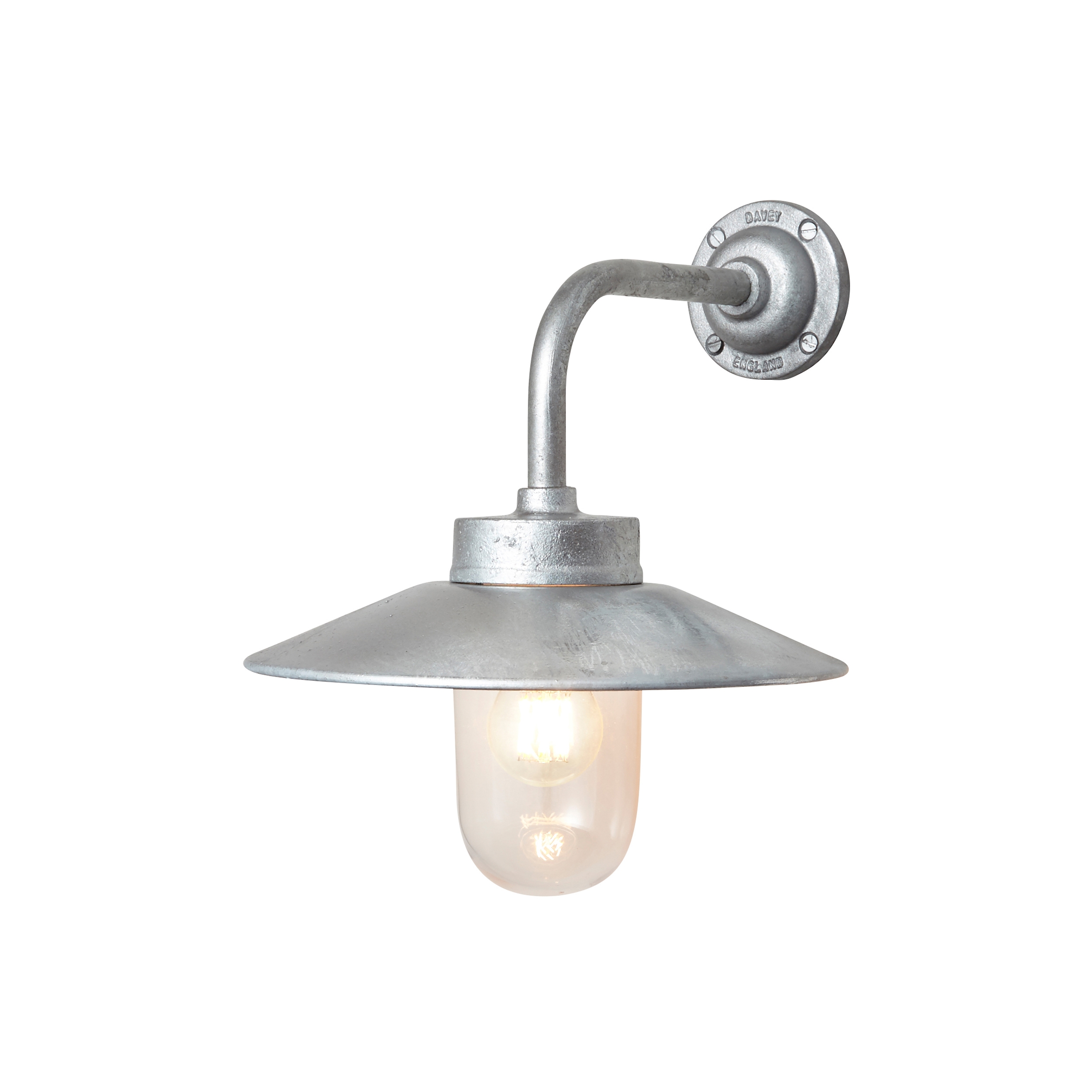 Display product Exterior Bracket Light, Right Angle, Round, Galvanised, Clear from manufacturer Original BTC
