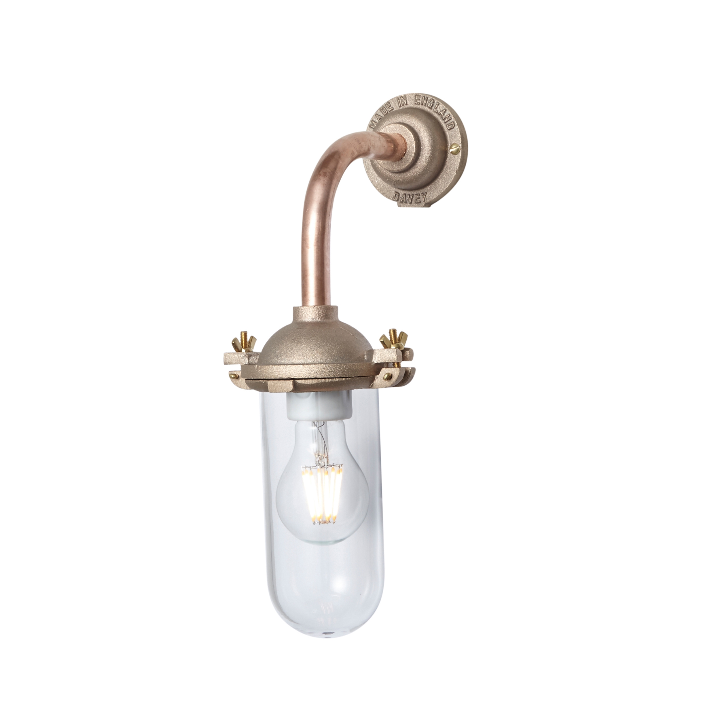 Mostrar el producto Exterior Bracket Light, Angled, Round 7684, Bronze & Clear Glass del fabricante Original BTC