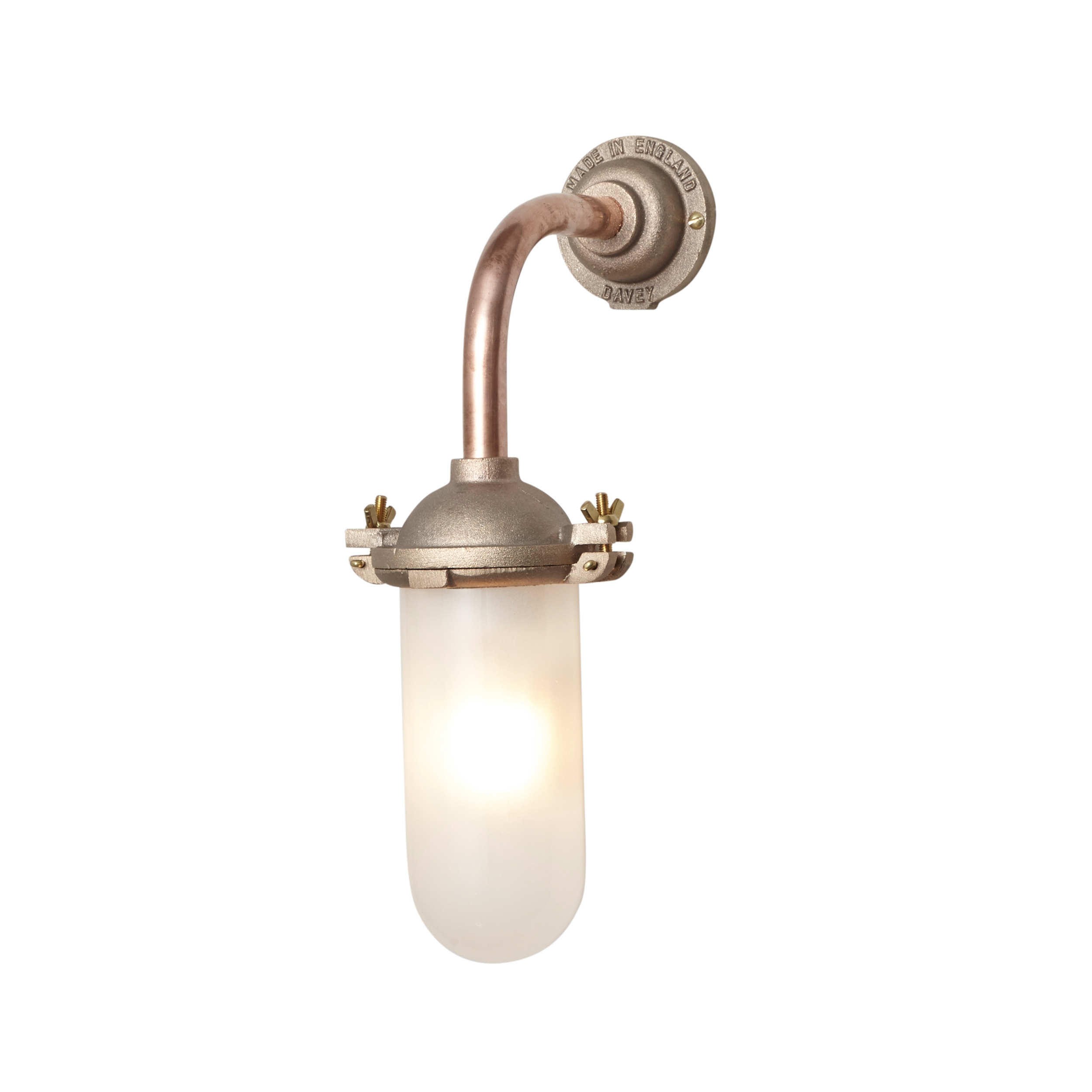 Mostra il prodotto Exterior Bracket Light, Angled, Round 7684, Bronze & Frosted Glass del produttore Original BTC