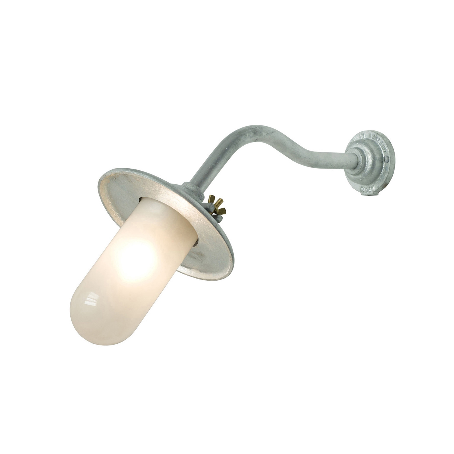 Produkt Bracket Light Außenwandleuchte, Mit Schirm,Geschwungen, Runde Rosette, Verzinkt, Milchglas des Herstellers Original BTC anzeigen