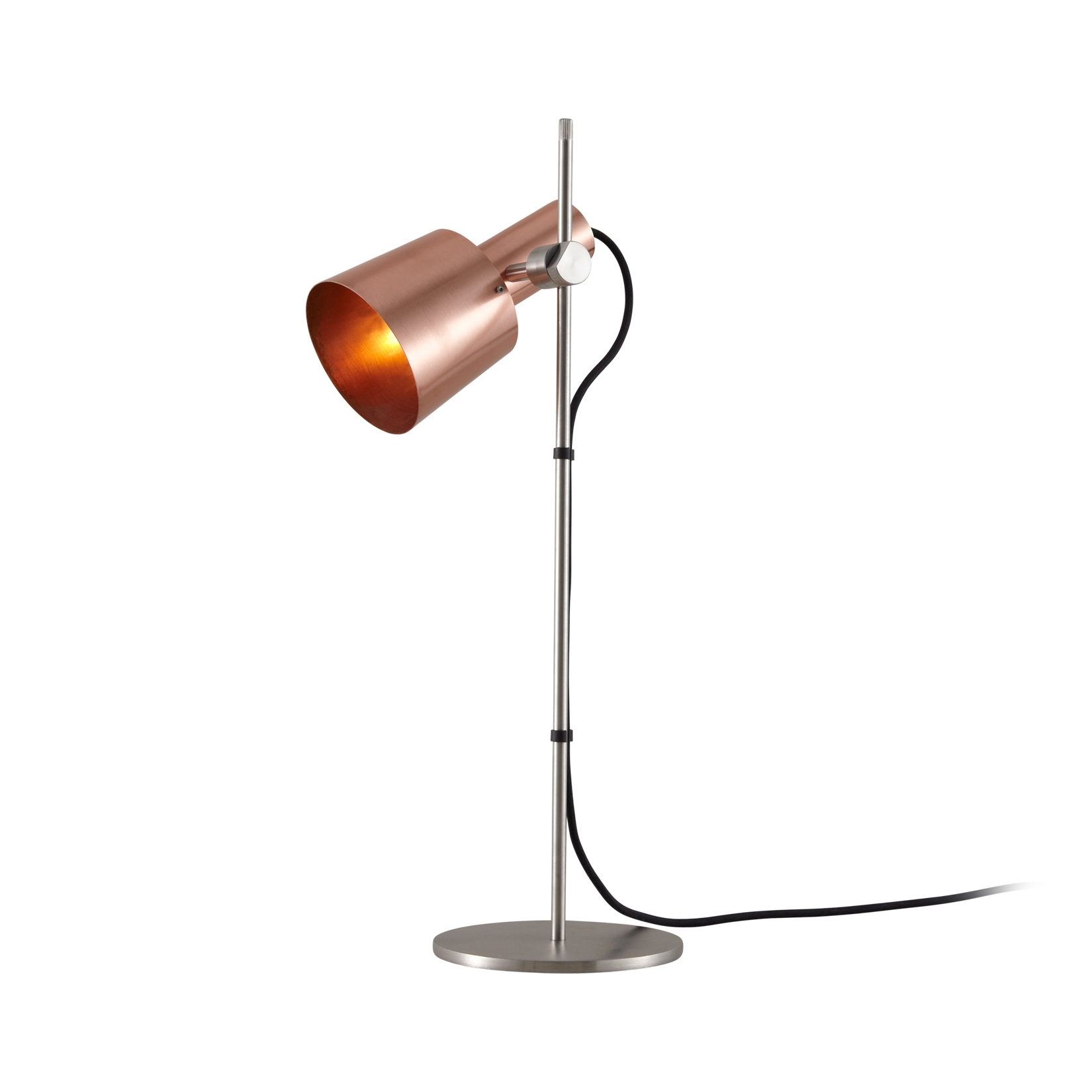 Display product Chester Table Light, Satin Copper, Black Braided Cable from manufacturer Original BTC