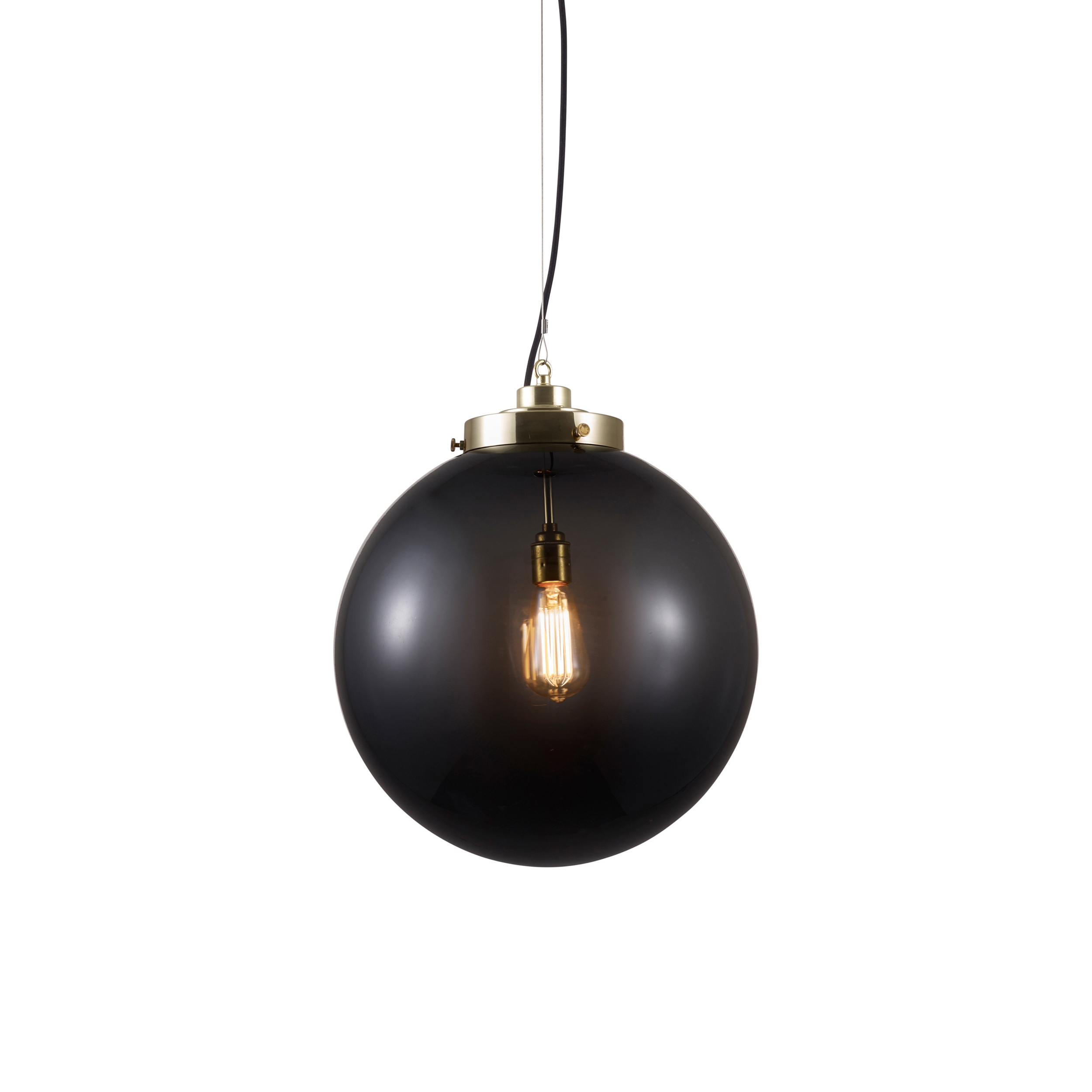 Mostra il prodotto Large Globe, Anthracite and brass with black braided cable del produttore Original BTC