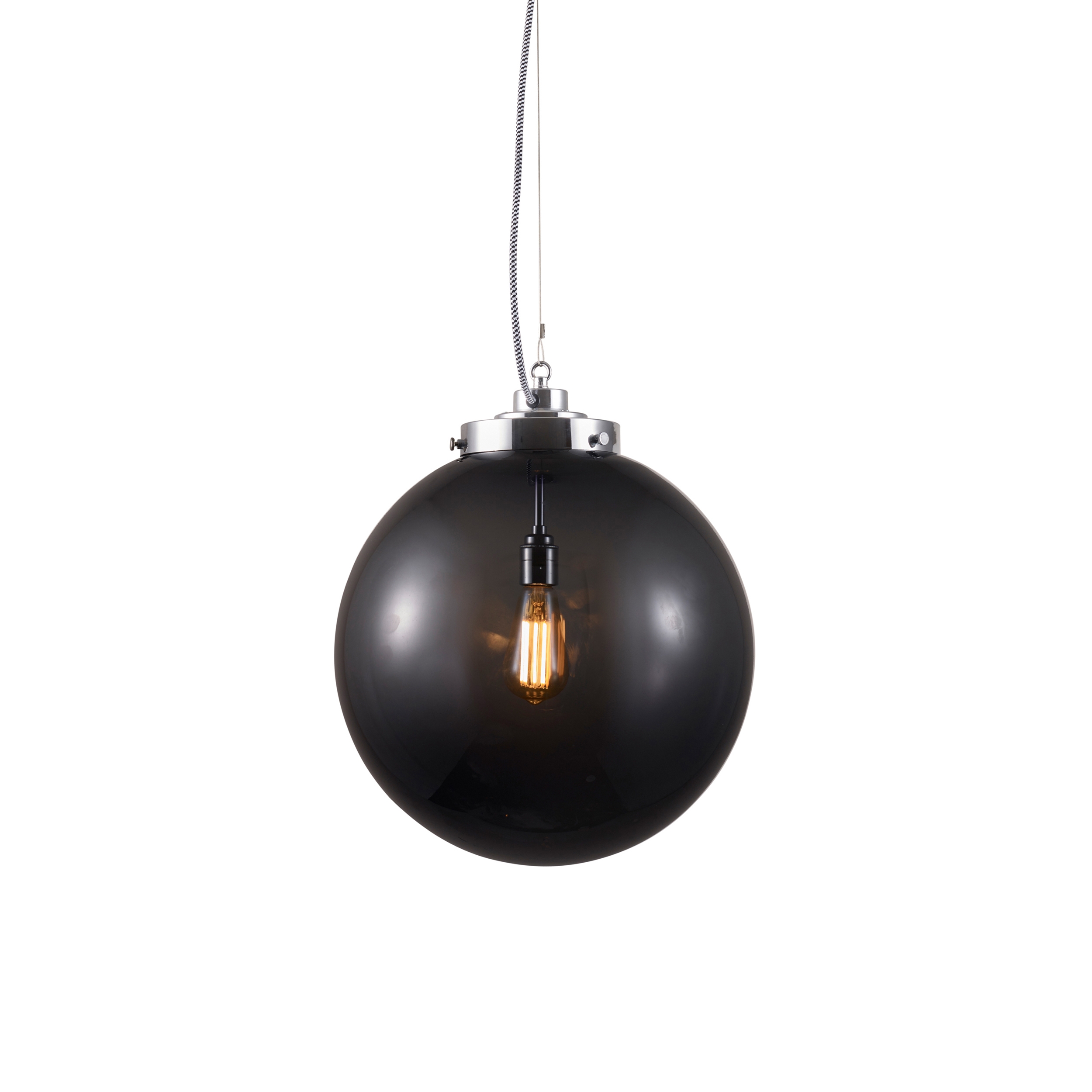 Mostra il prodotto Large Globe, Anthracite and chrome with black & white braided cable del produttore Original BTC