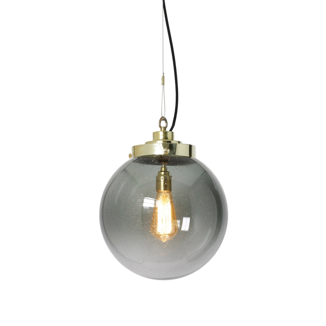 Display product Medium Globe, Seedy Anthracite and Brass with black braided cable from manufacturer Original BTC