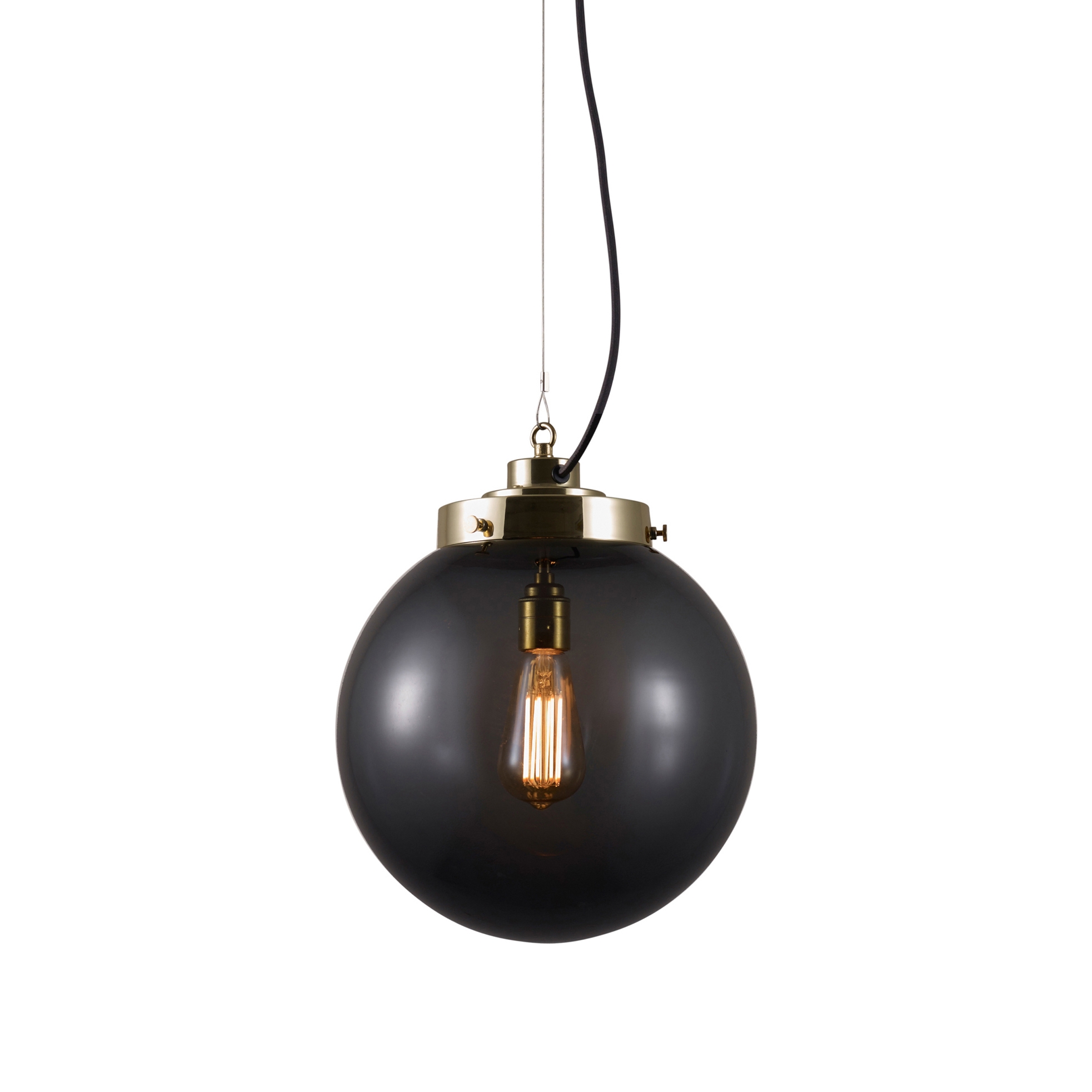 Mostra il prodotto Medium Globe, Anthracite and brass with black braided cable del produttore Original BTC