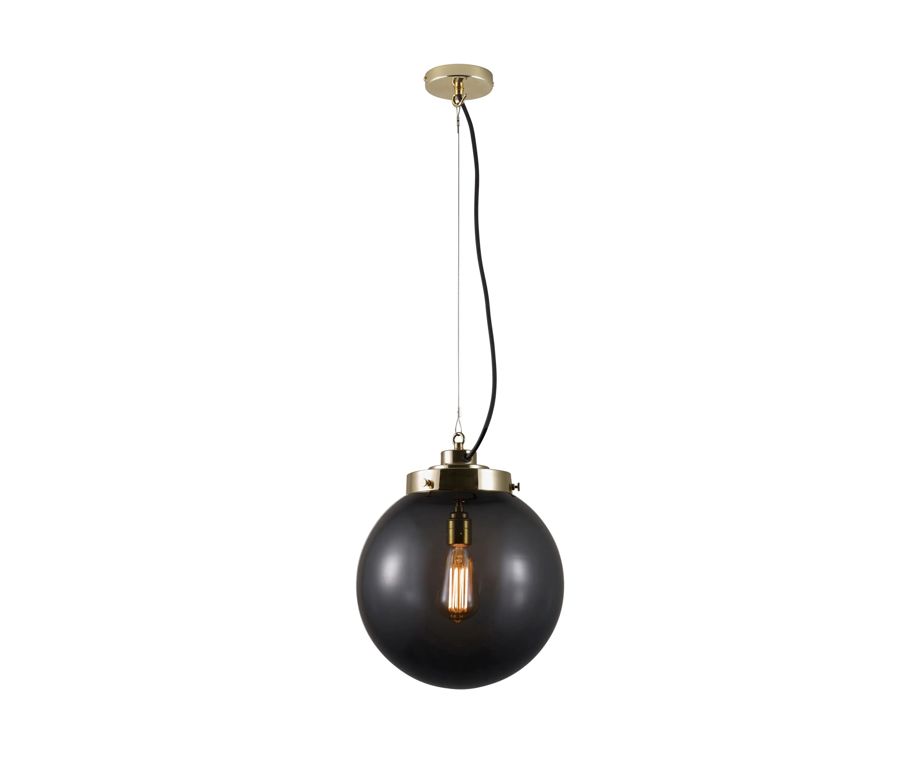 Original BTC - Medium Globe, Anthracite and brass with black braided cable
