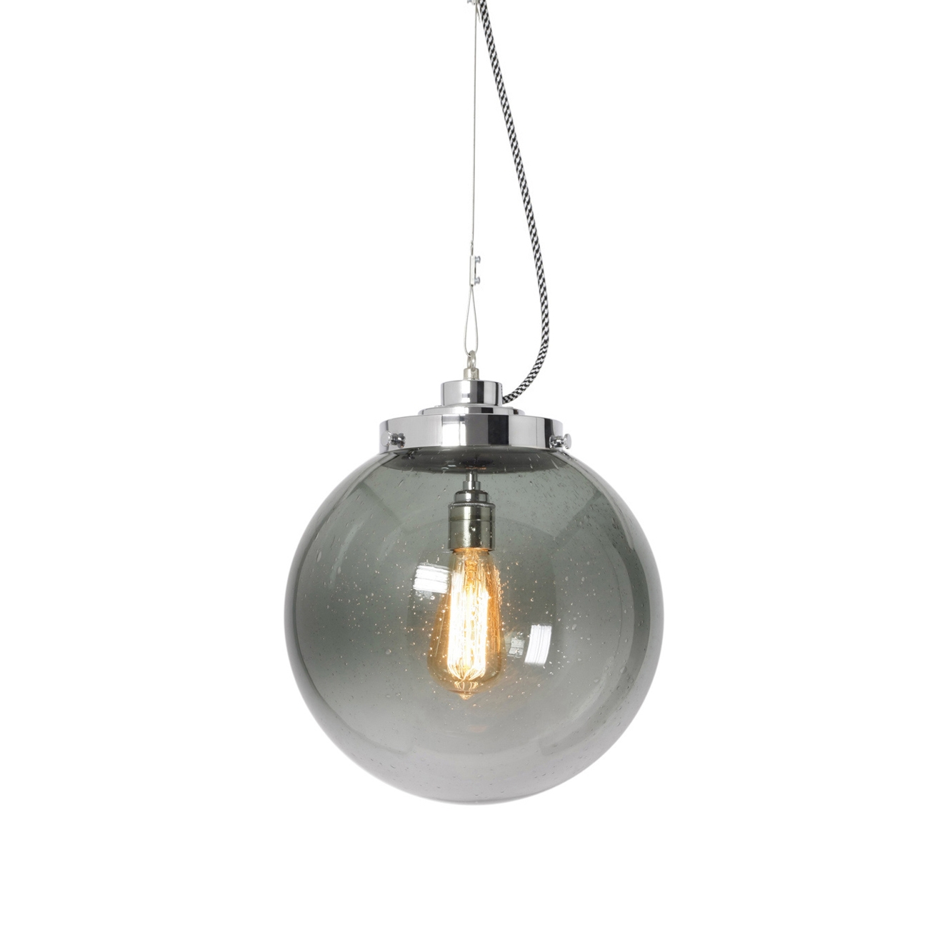 Afficher le produit Medium Globe, Seedy Anthracite and chrome with black & white braided cable du fabricant Original BTC