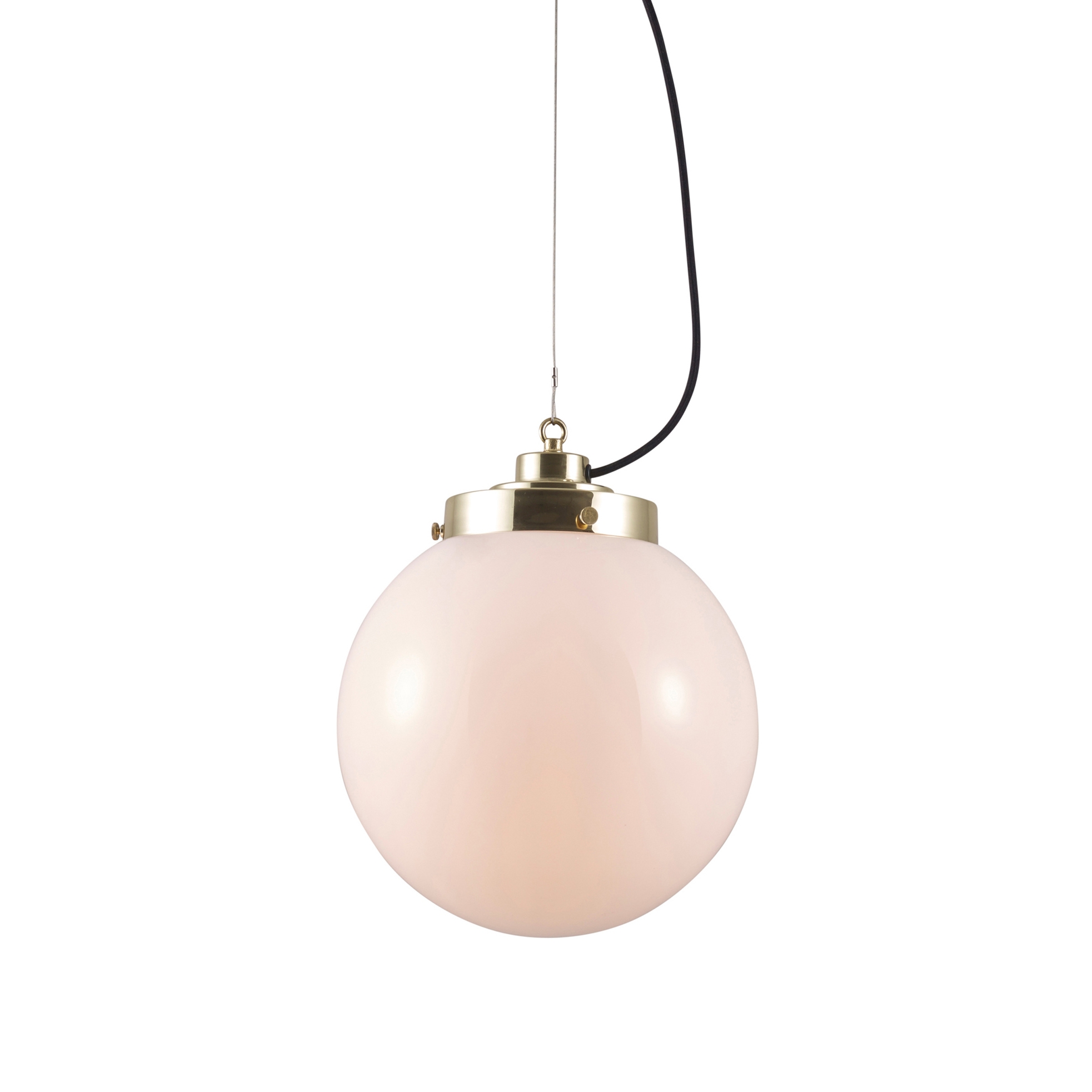 Mostra il prodotto Medium Globe, Opal and brass with black braided cable del produttore Original BTC