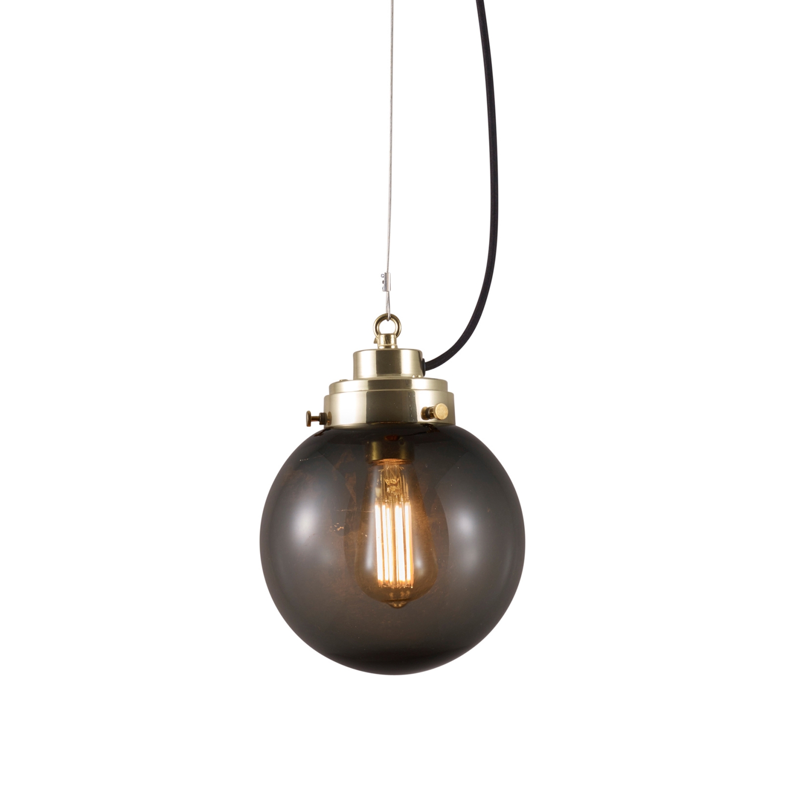 Mostra il prodotto Small Globe, Anthracite and brass with black braided cable del produttore Original BTC