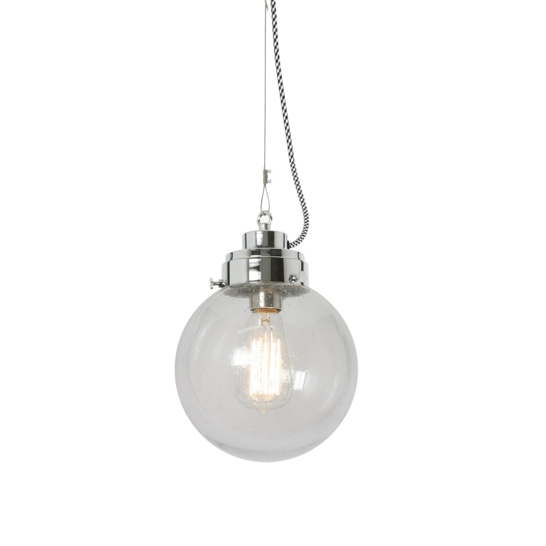 Display product Small Globe, Clear Seedy and chrome with black & white braided cable from manufacturer Original BTC