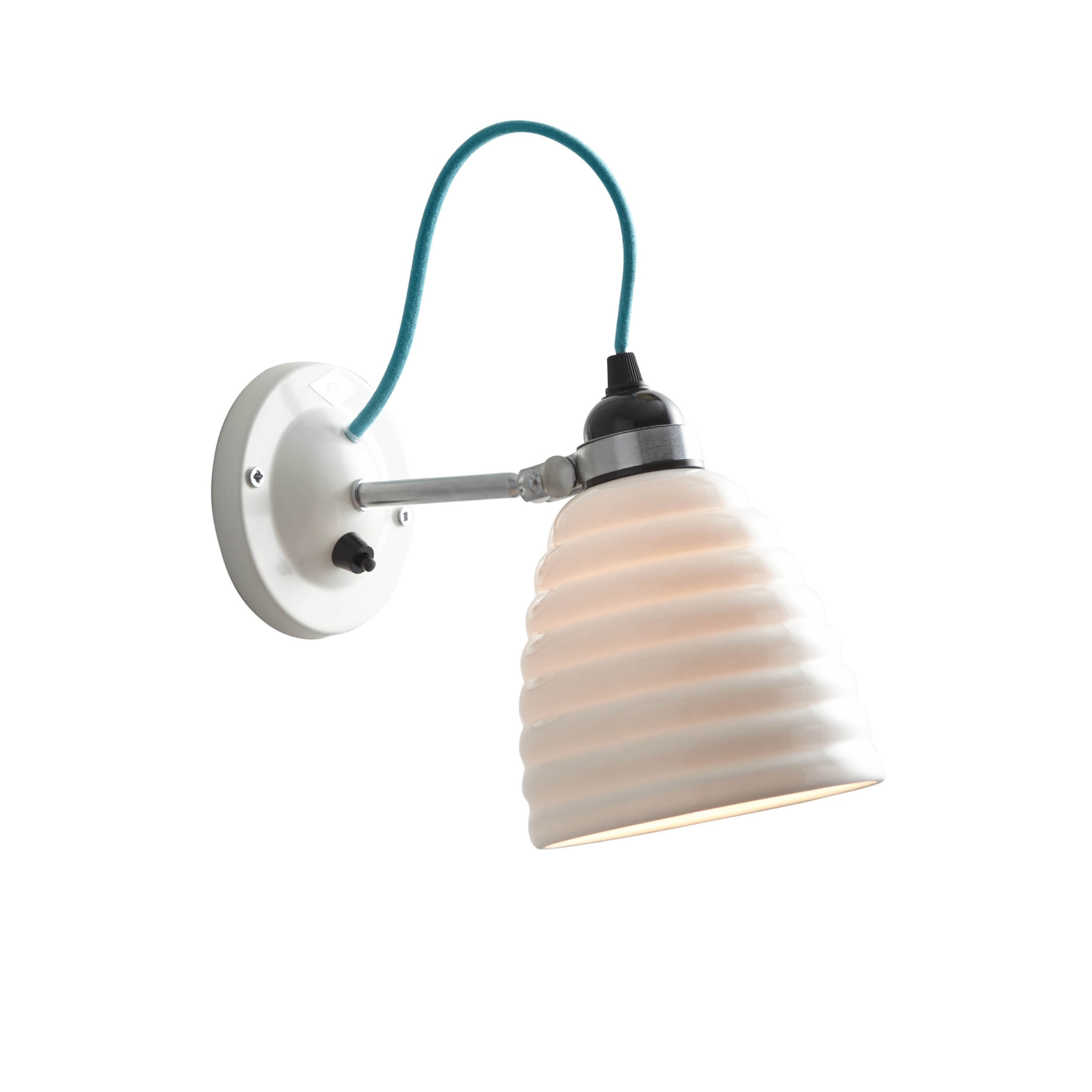 Hector Bibendum Wall Light, Switched with Turquoise Cable