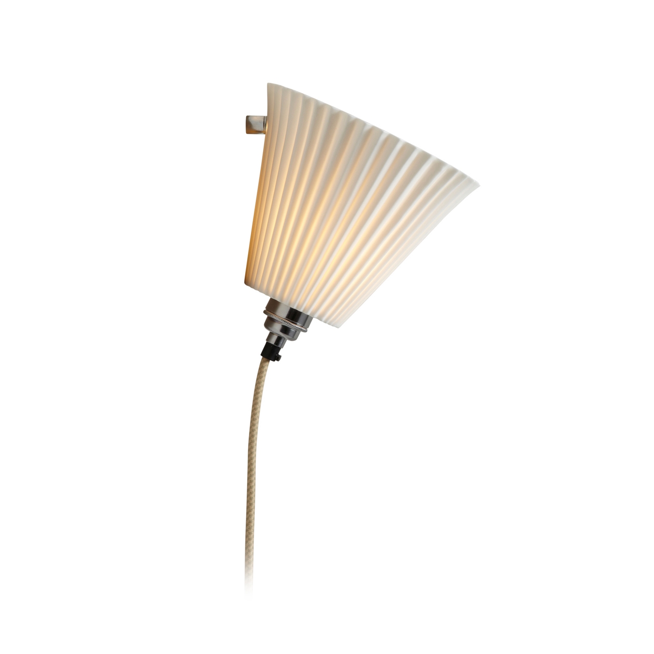 Display product Portable Large Pleated Wall Light, Sand and Taupe Braided Cable from manufacturer Original BTC