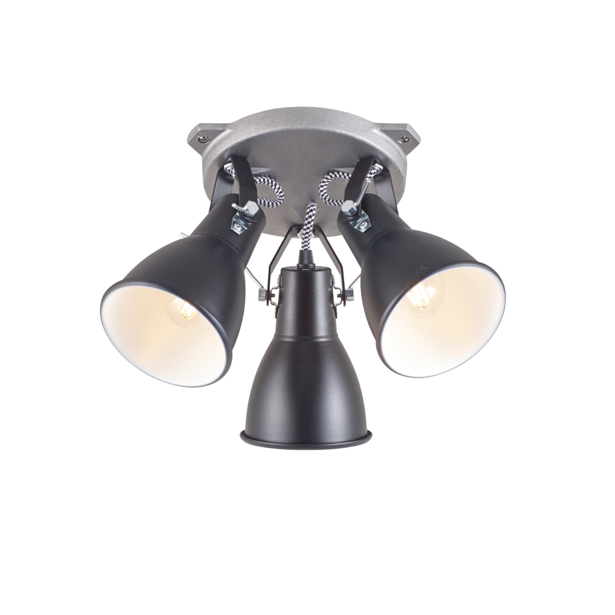Display product Stirrup Triple Ceiling Light, Black from manufacturer Original BTC