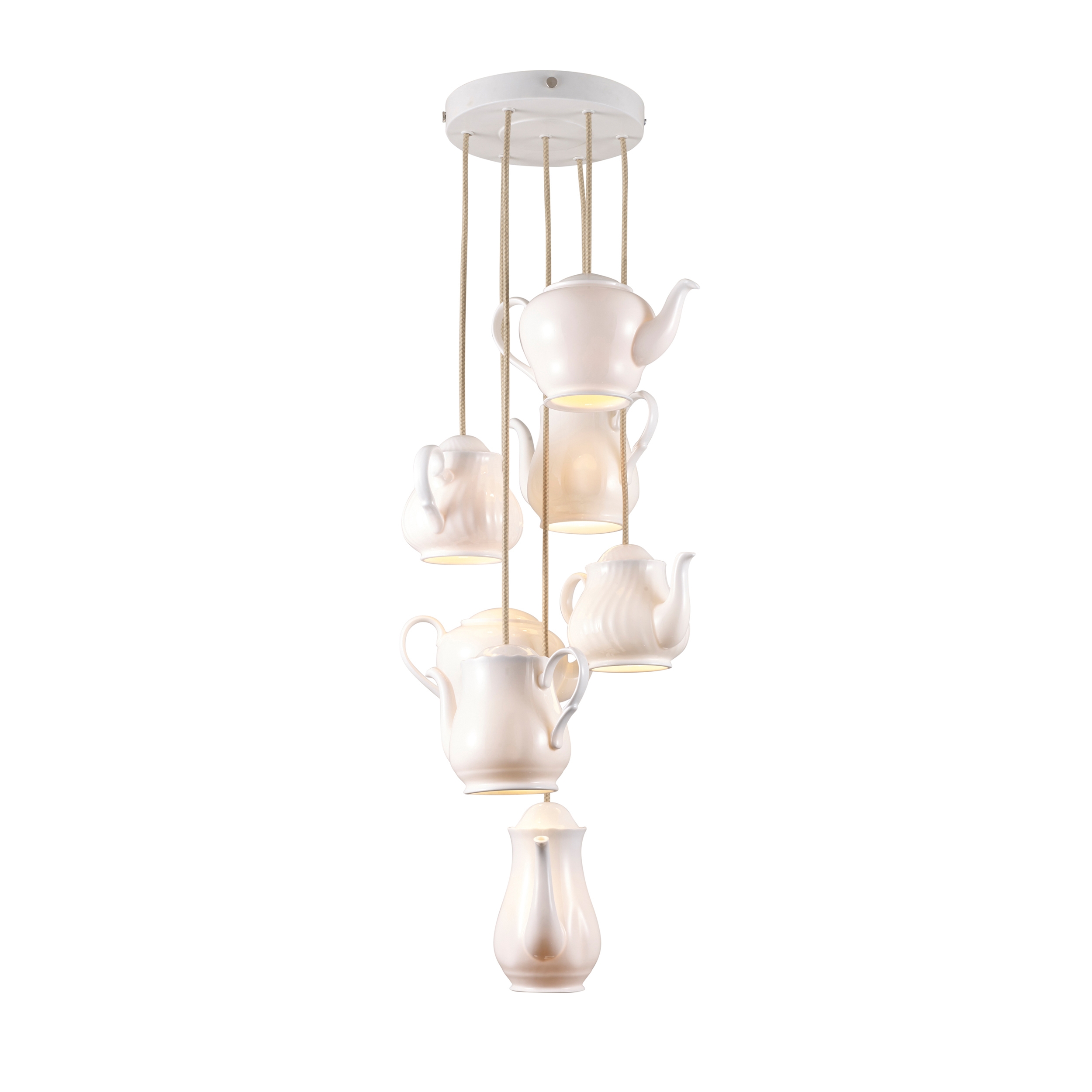 Mostra il prodotto Teapot Pendant Grouping of Seven, Natural del produttore Original BTC