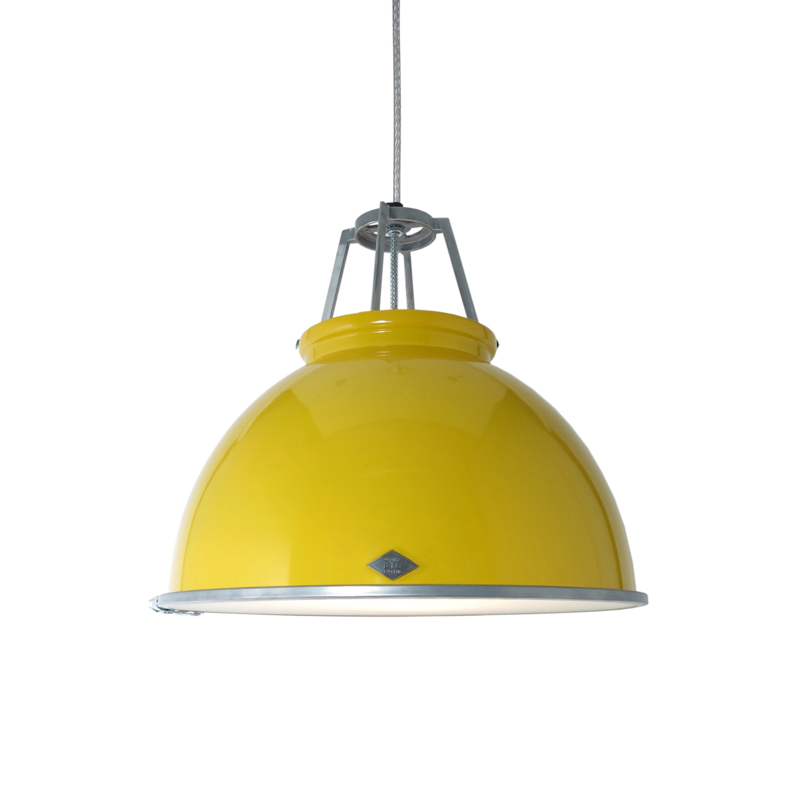 Vertoon produk Titan Size 3 Pendant, Yellow with Etched Glass van vervaardiger Original BTC