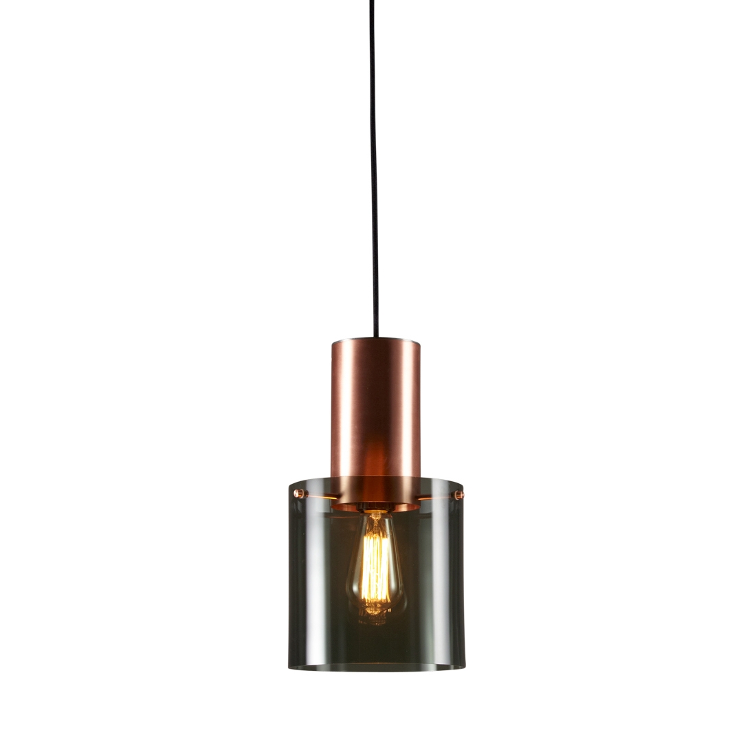 Mostra il prodotto Walter Copper Pendant, Size 2, Anthracite Glass del produttore Original BTC