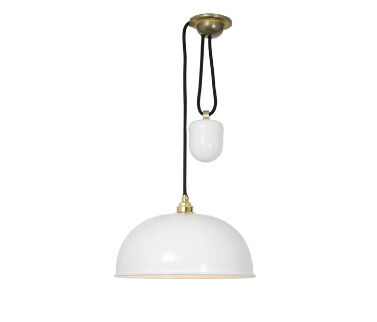 White Fall Light DOME RISE & FALL PENDANT, WHITE - Suspended lights from Original BTC ...