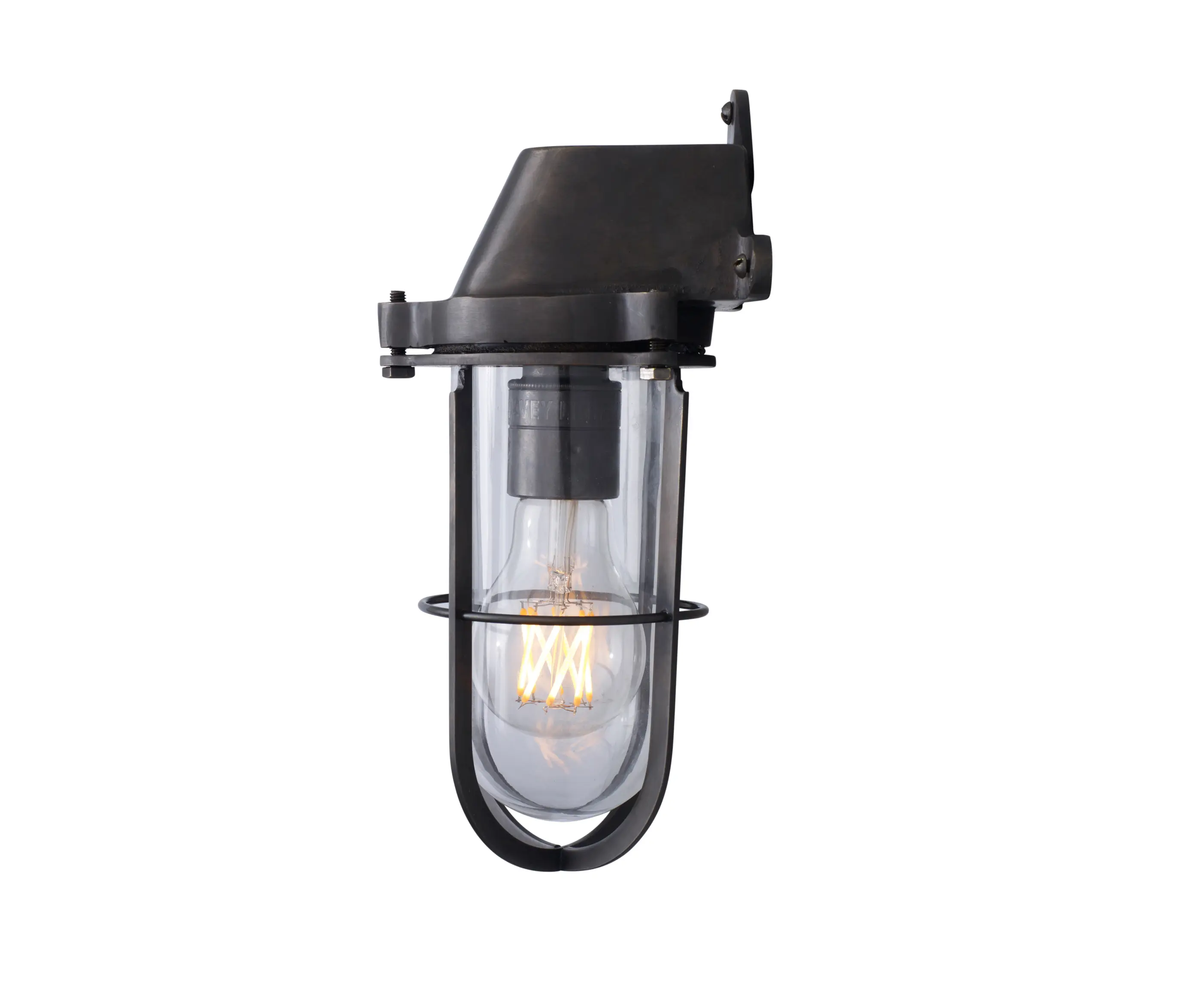 Original BTC - Weatherproof Ship's Well Glass,Weathered Bras E27 Lampholder