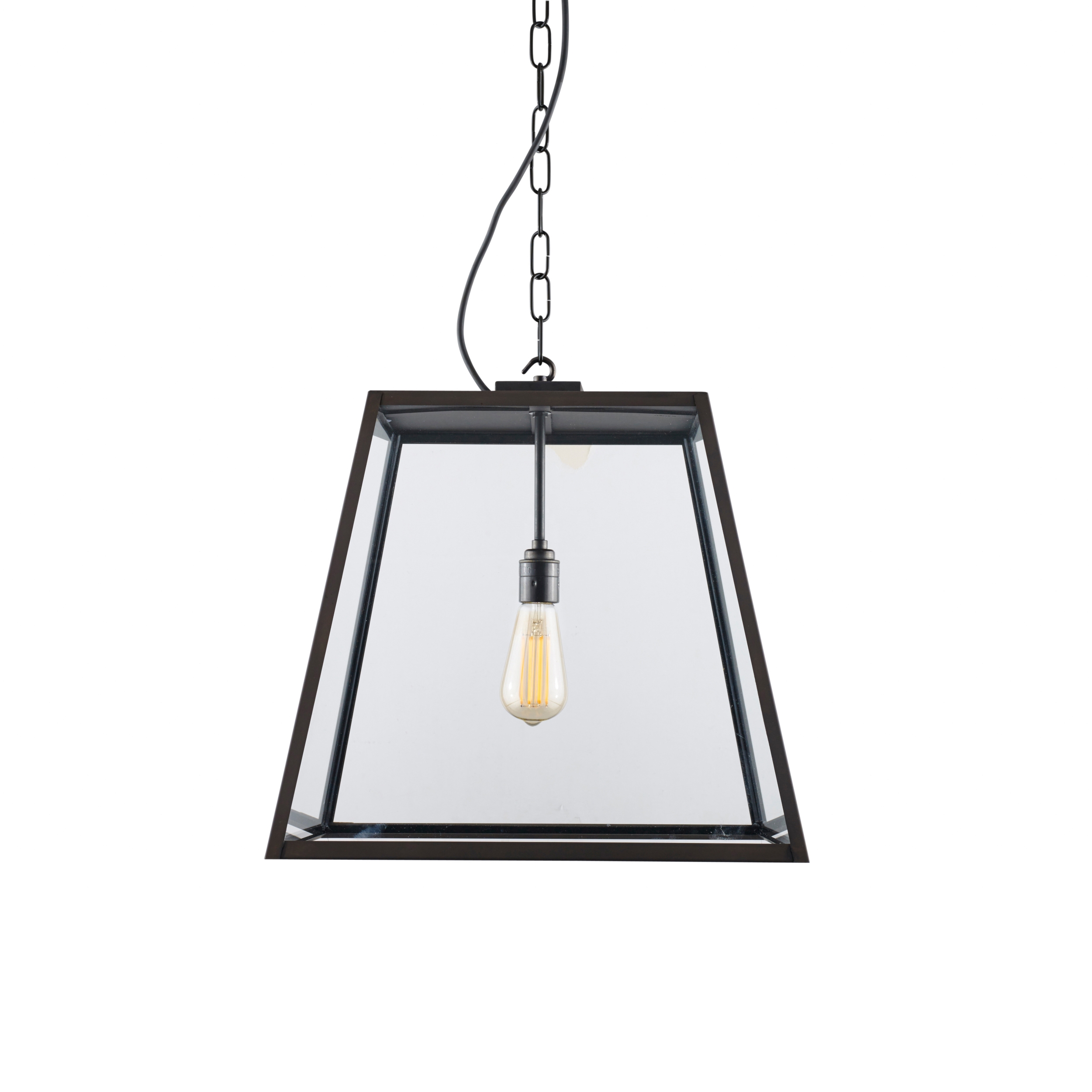 Display product Quad Pendant Light, Closed Top, Large, Weather Brass, Clear from manufacturer Original BTC