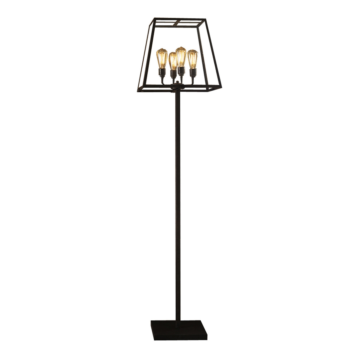 Display product Quad Floor Light, Weathered Brass, Clear Glass from manufacturer Original BTC