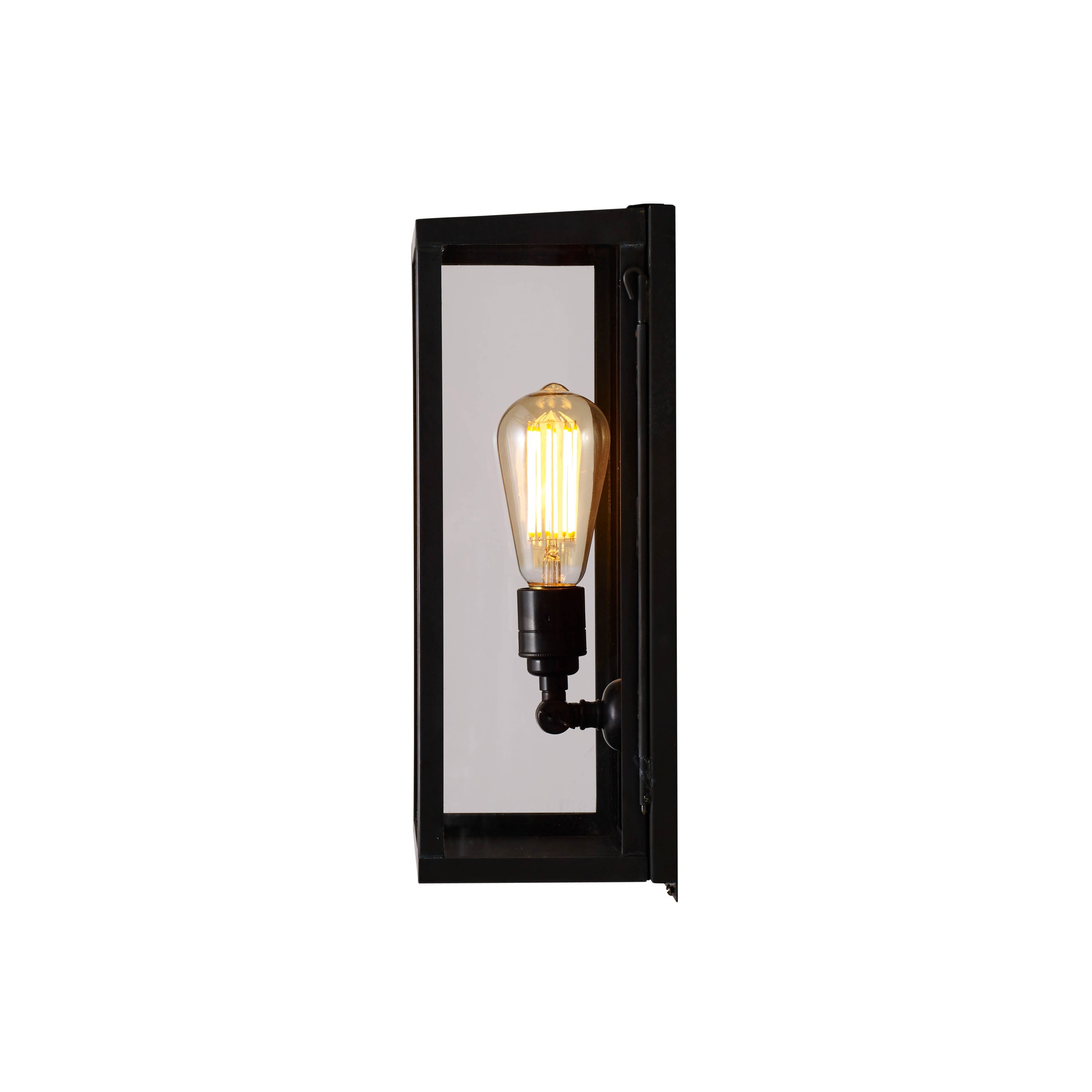Mostra il prodotto Box Wall Light, Internally Glass, Medium, Weathered Brass, Clear del produttore Original BTC
