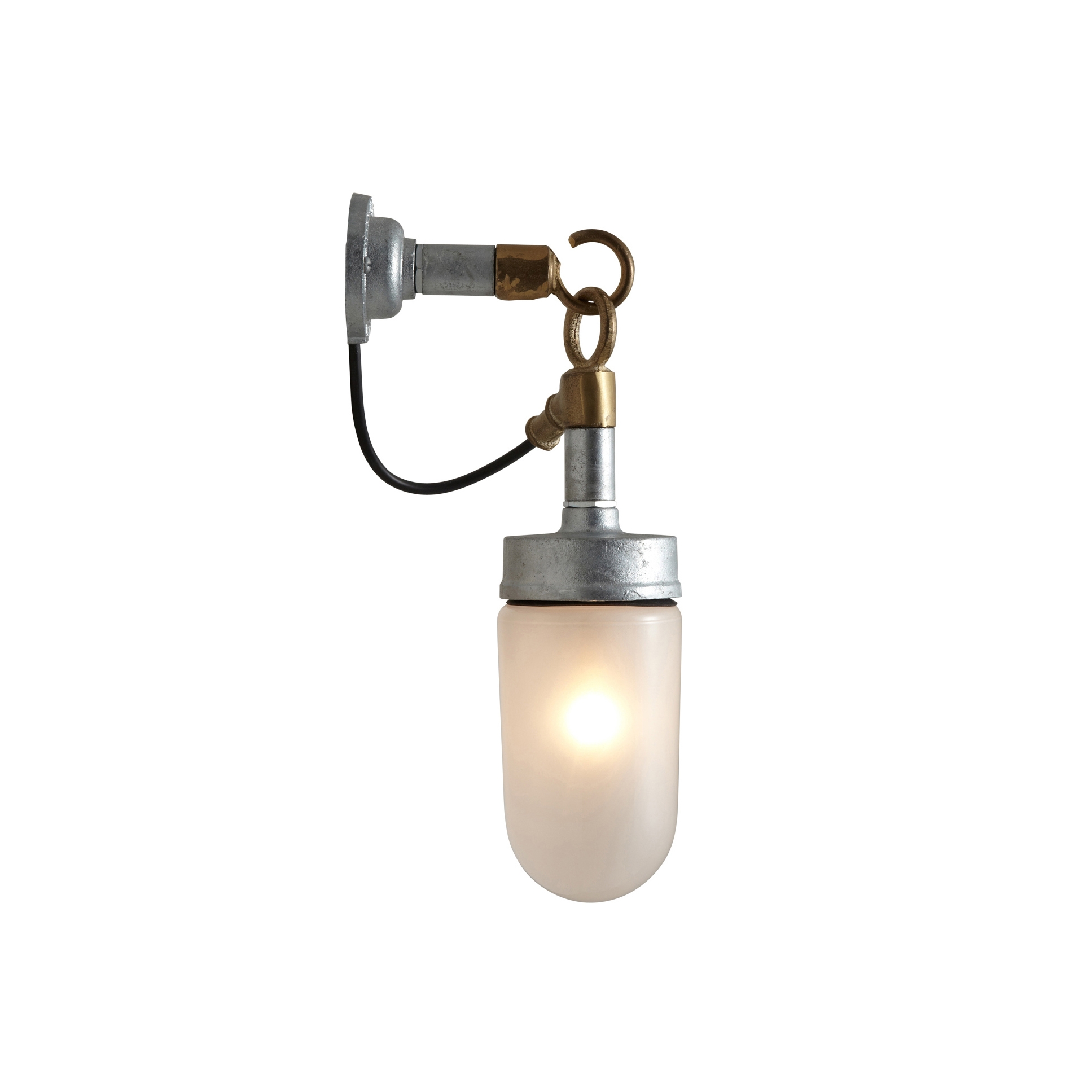Display product Well Glass Wall Light, Galvanised, Frosted Glass from manufacturer Original BTC
