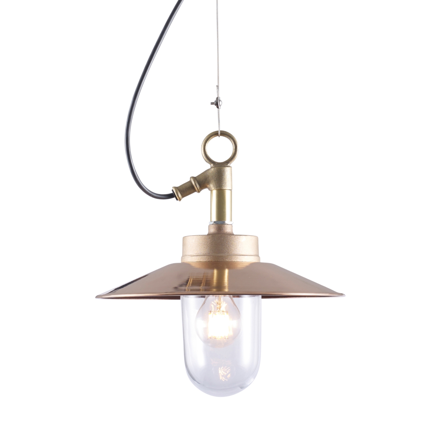 Produkt Well Glass Pendelleuchte mit Schirm (IP44), Bronze & Klarglas des Herstellers Original BTC anzeigen