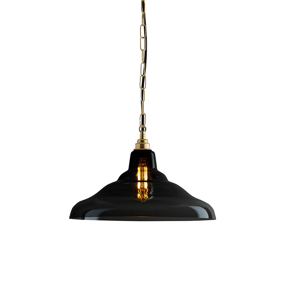 Mostrar el producto Glass school light, size 2 pendant, Anthracite + Brass del fabricante Original BTC