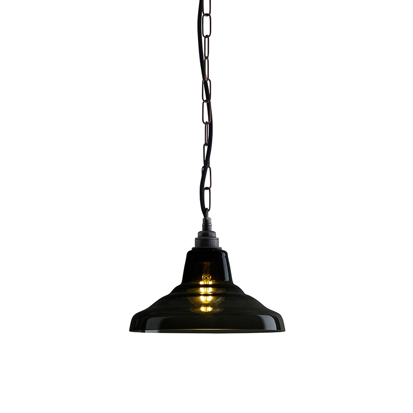 Display product Glass school light, size 1 pendant, Antracite + Weathered from manufacturer Original BTC