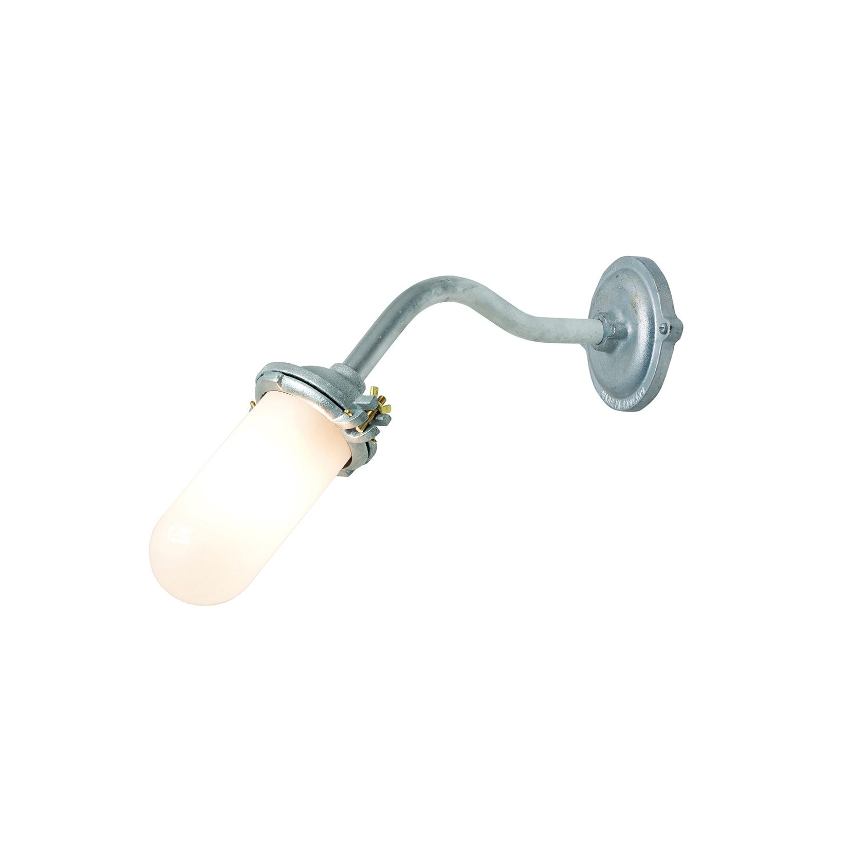 Produkt Bracket Light Außenwandleuchte, Kein Schirm,Geschwungen, Runde Rosette, Verzinkt, Milchglas des Herstellers Original BTC anzeigen