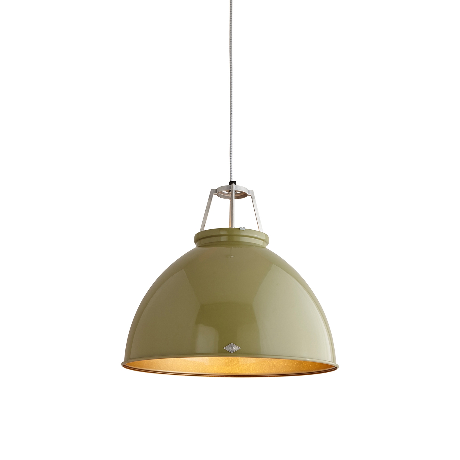 Mostra il prodotto Titan Size 5 Pendant Light, Olive Green/Bronze Interior del produttore Original BTC
