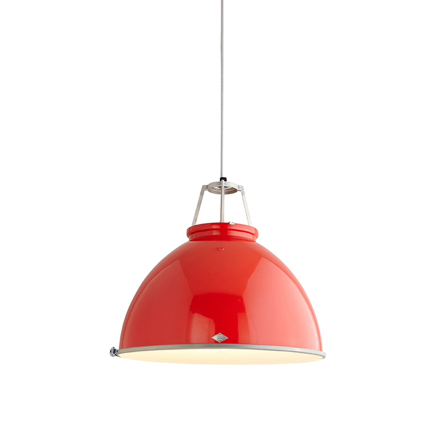 Mostrar el producto Titan Size 5 Pendant Light, Red with Etched Glass del fabricante Original BTC