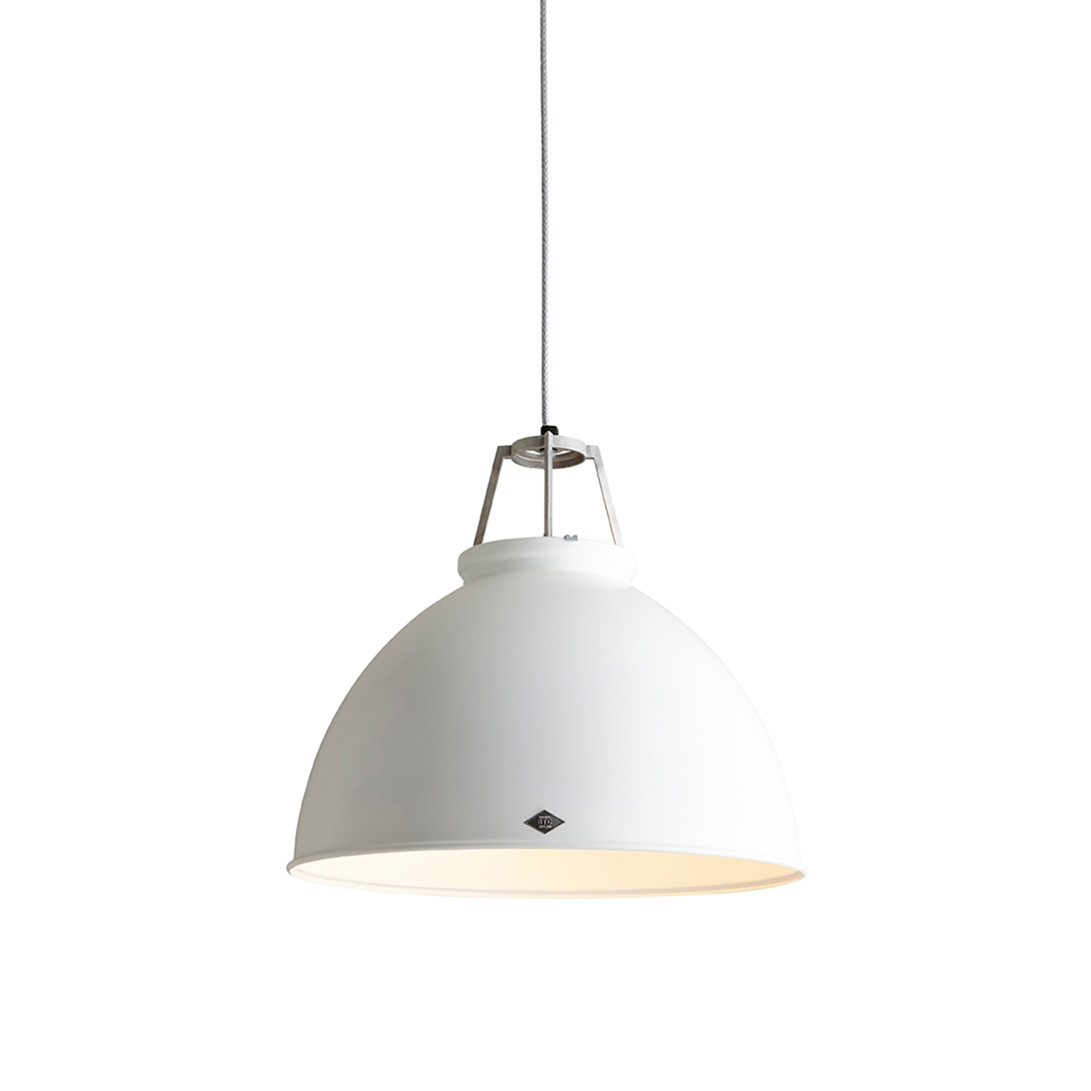 Mostra il prodotto Titan Size 5 Pendant Light, White/White Interior del produttore Original BTC