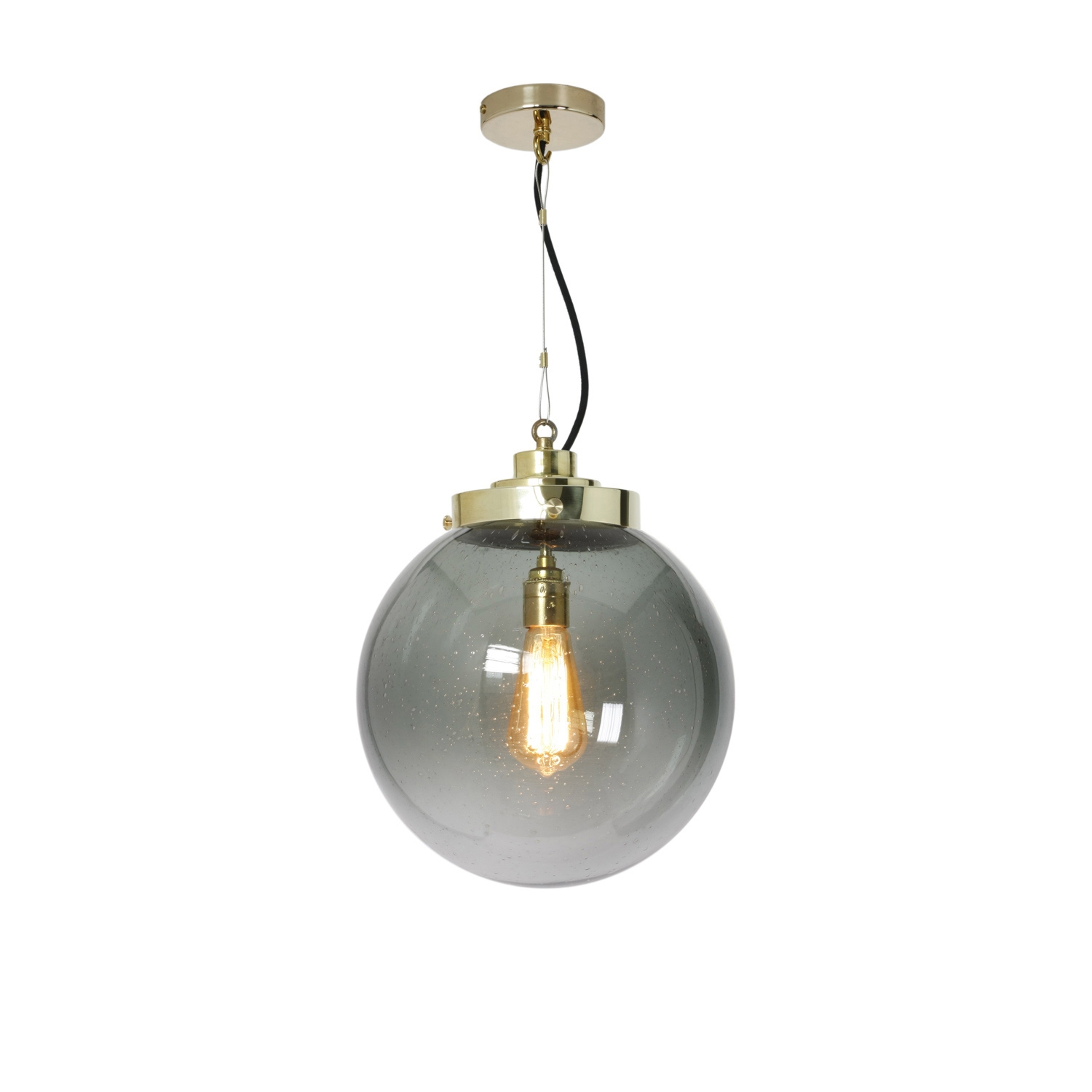 Display product Medium Globe, Seedy Anthracite and Brass with black braided cable from manufacturer Original BTC