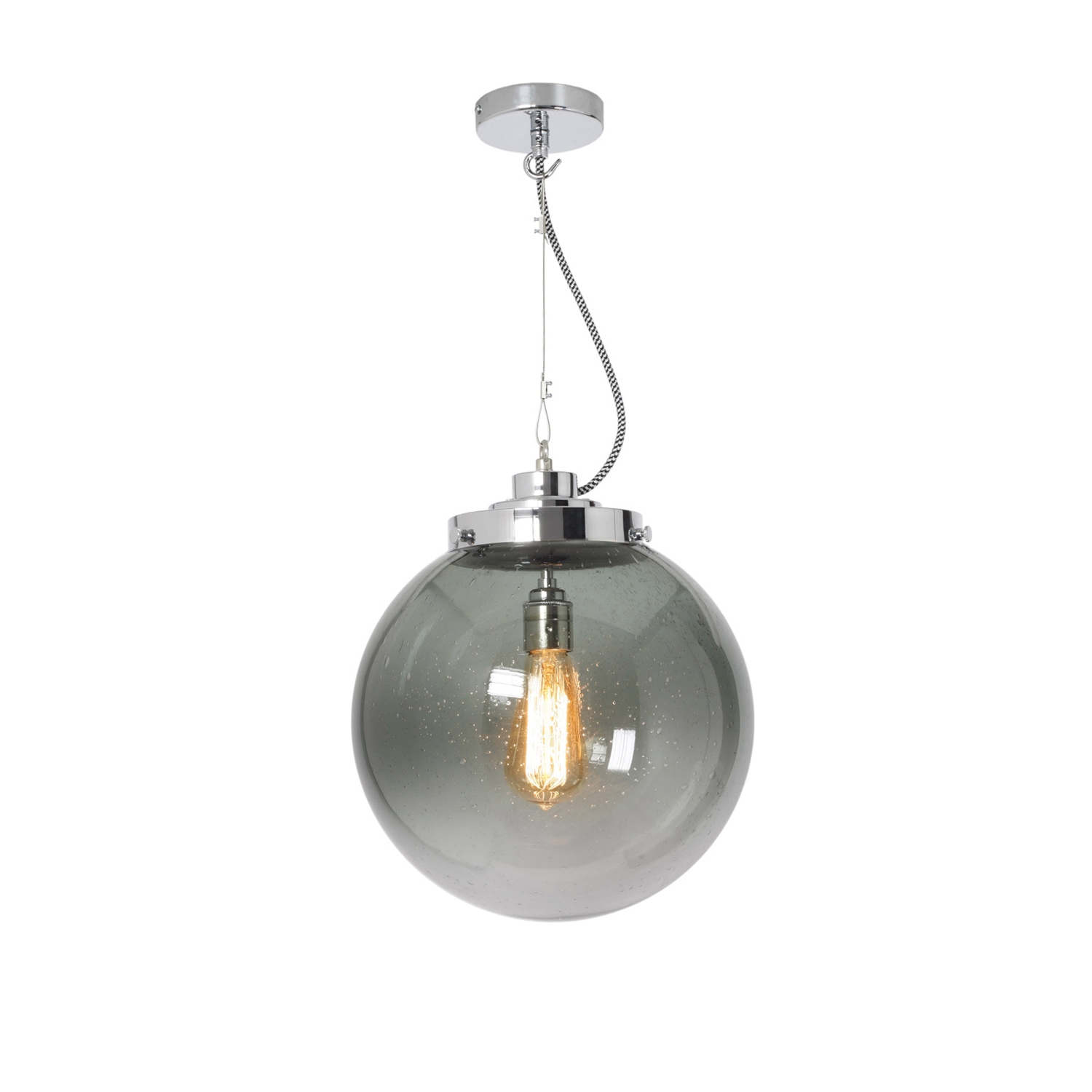 Afficher le produit Medium Globe, Seedy Anthracite and chrome with black & white braided cable du fabricant Original BTC