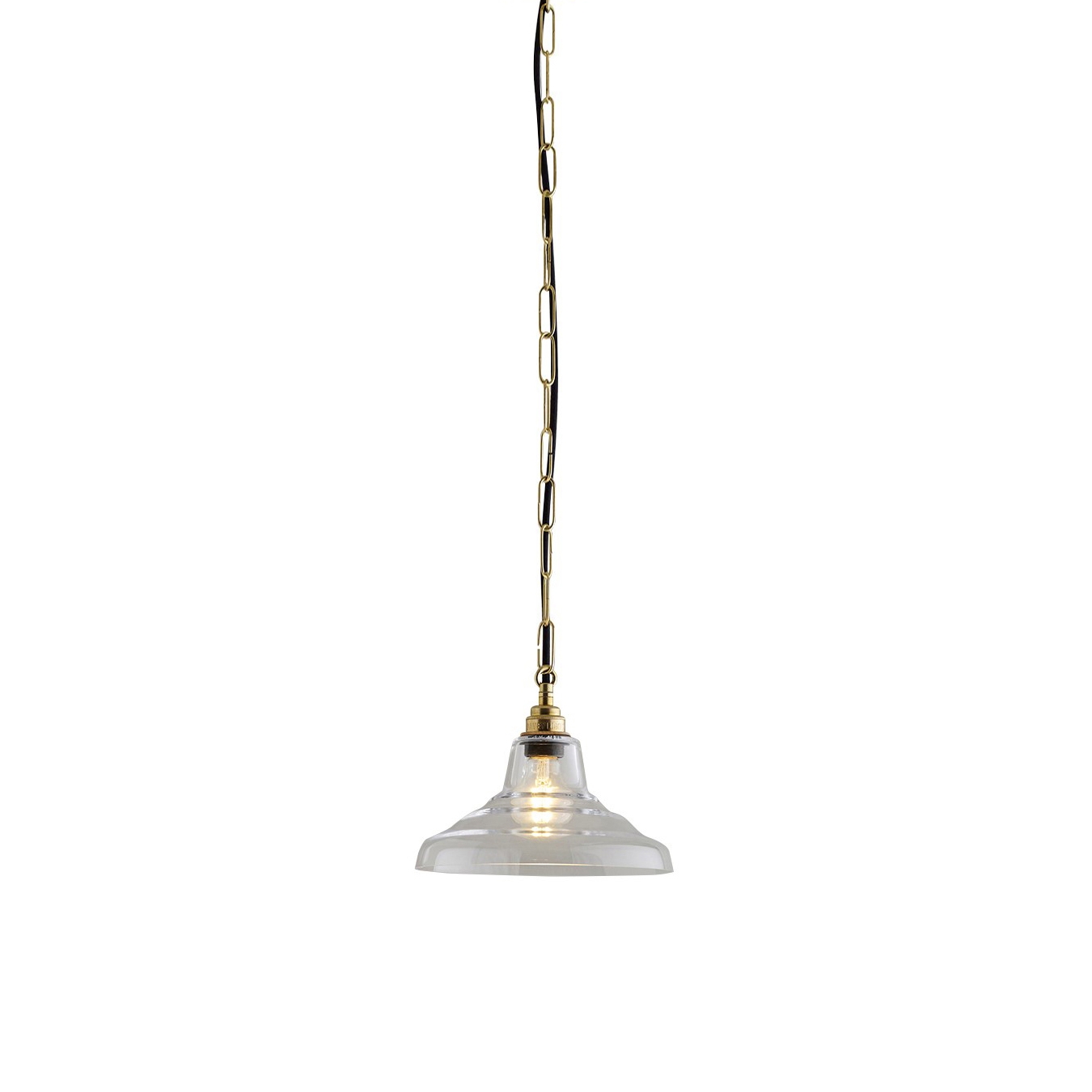 Produkt Glass school light, Size 1 pendant, Clear + Brass des Herstellers Original BTC anzeigen