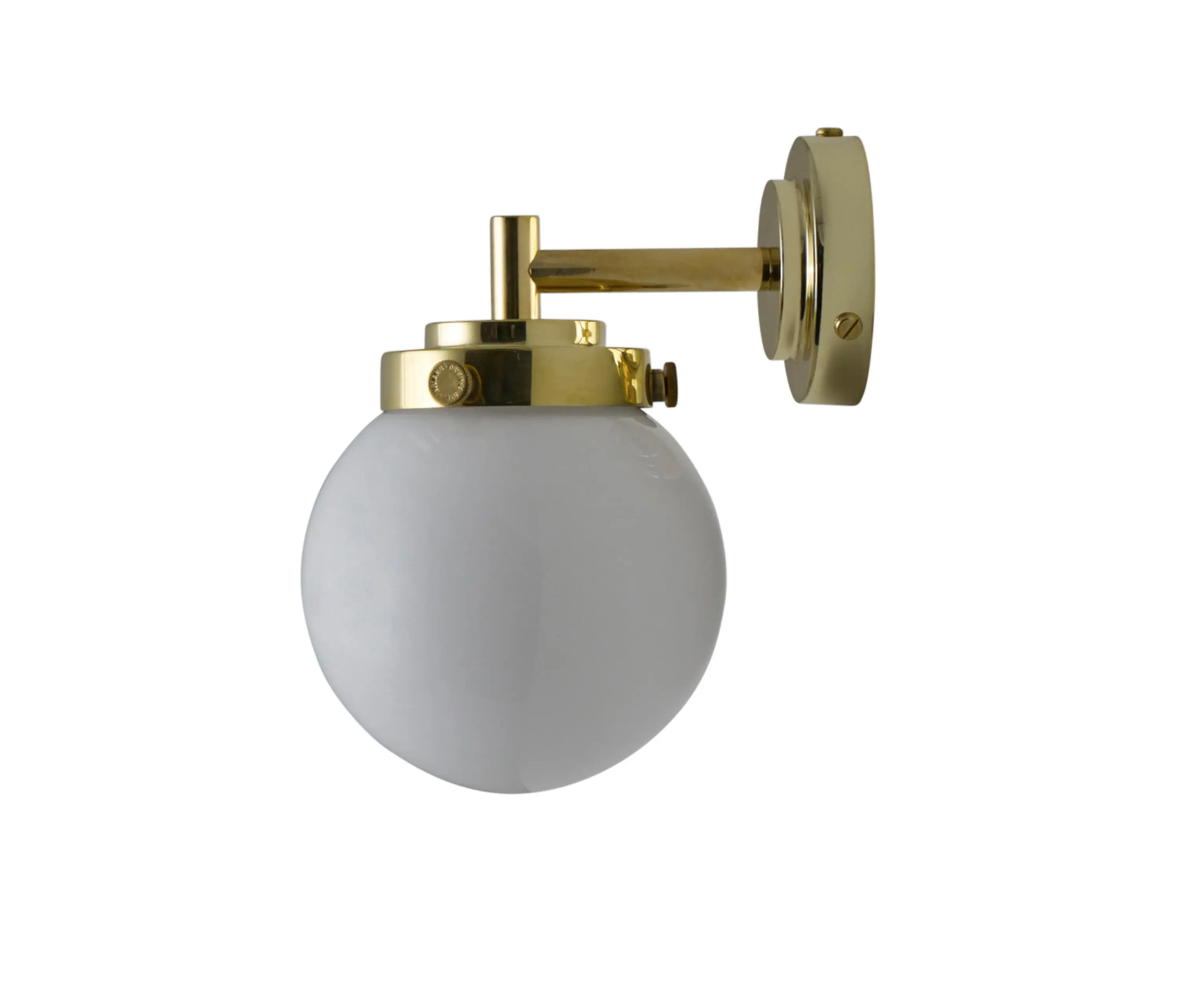 Original BTC - Mini Globe Wandleuchte, Opalglas, Messing
