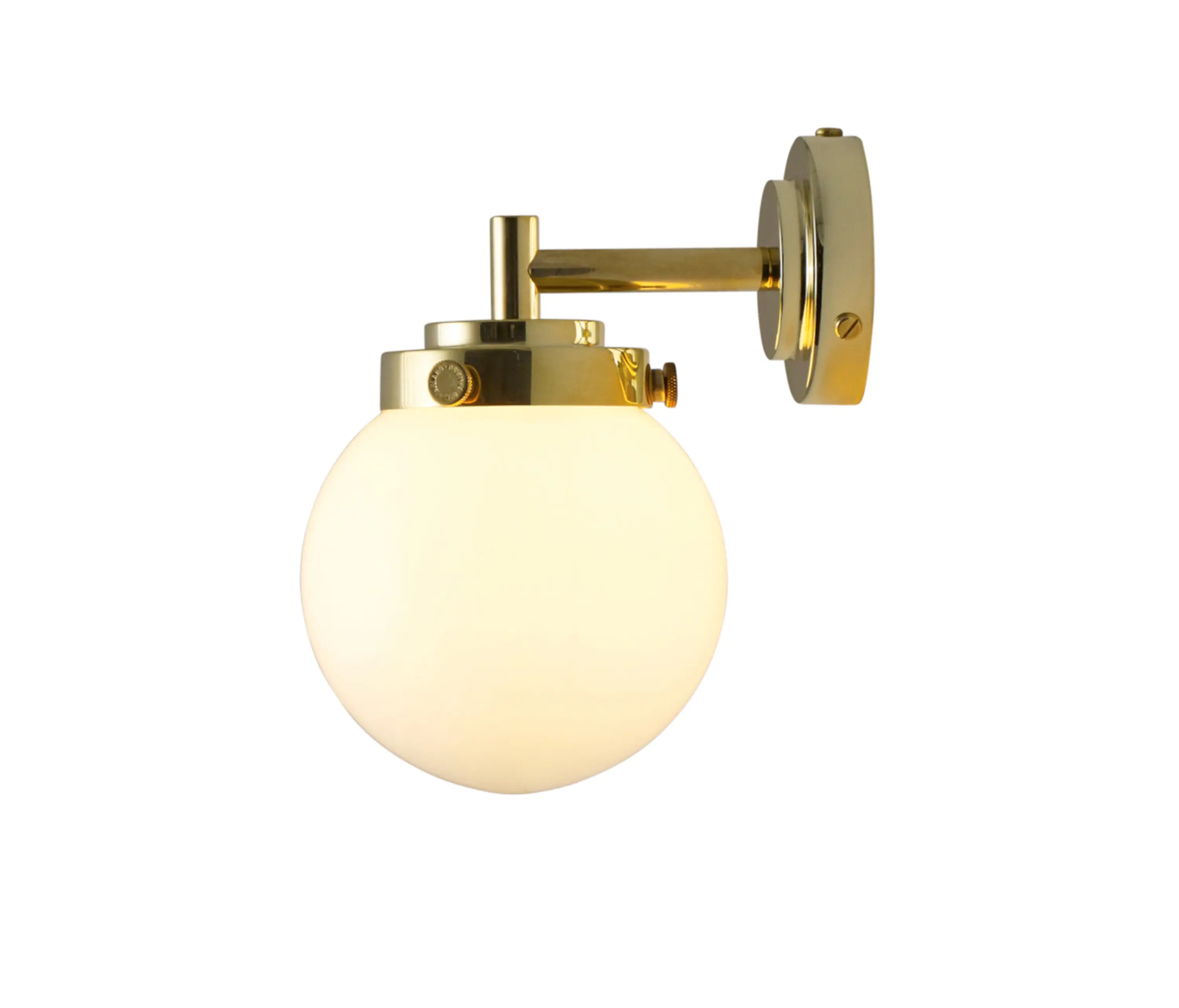 Original BTC - Mini Globe Wandleuchte, Opalglas, Messing