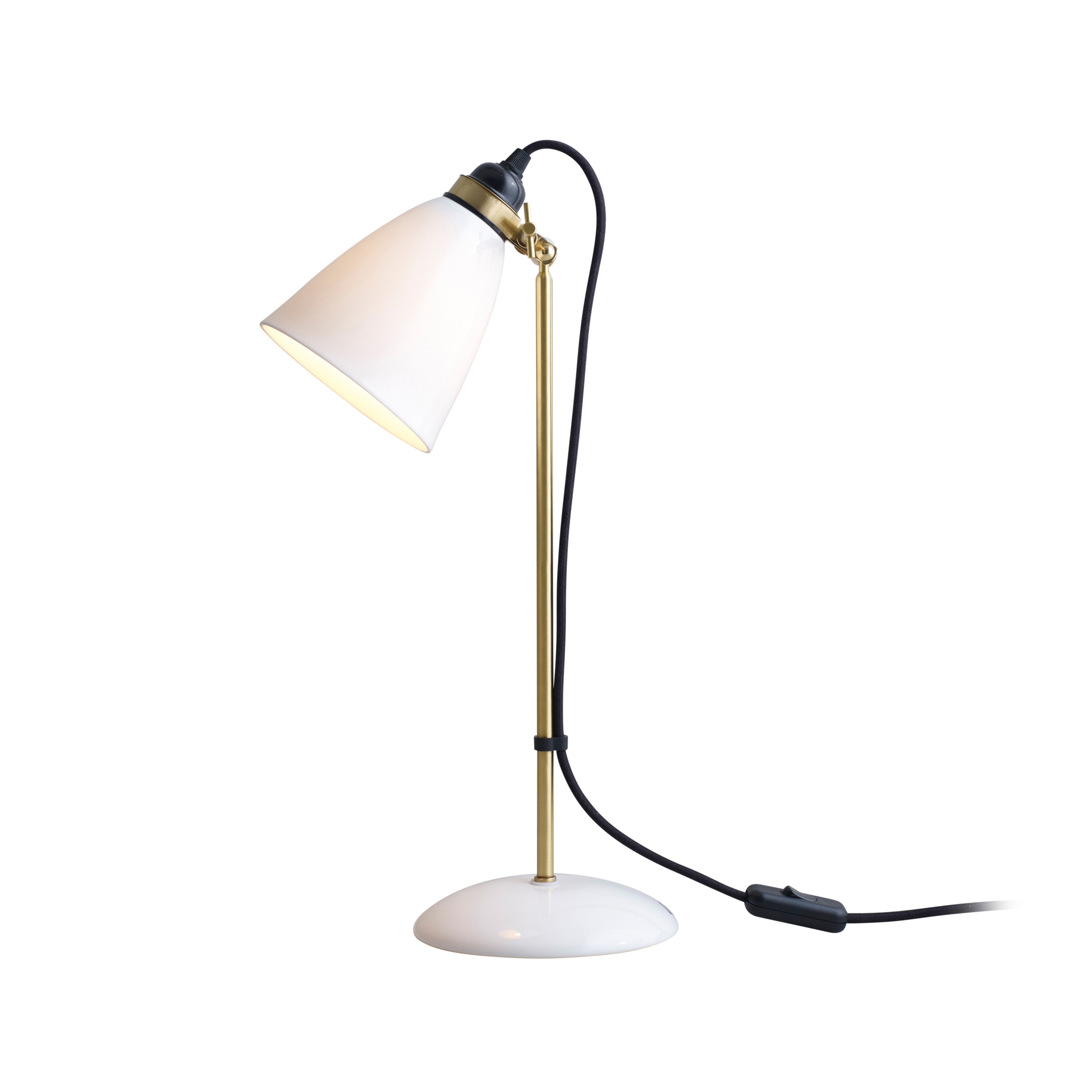 Display product Hector 30 Table Light, Satin Brass, Natural, with Black Cable from manufacturer Original BTC