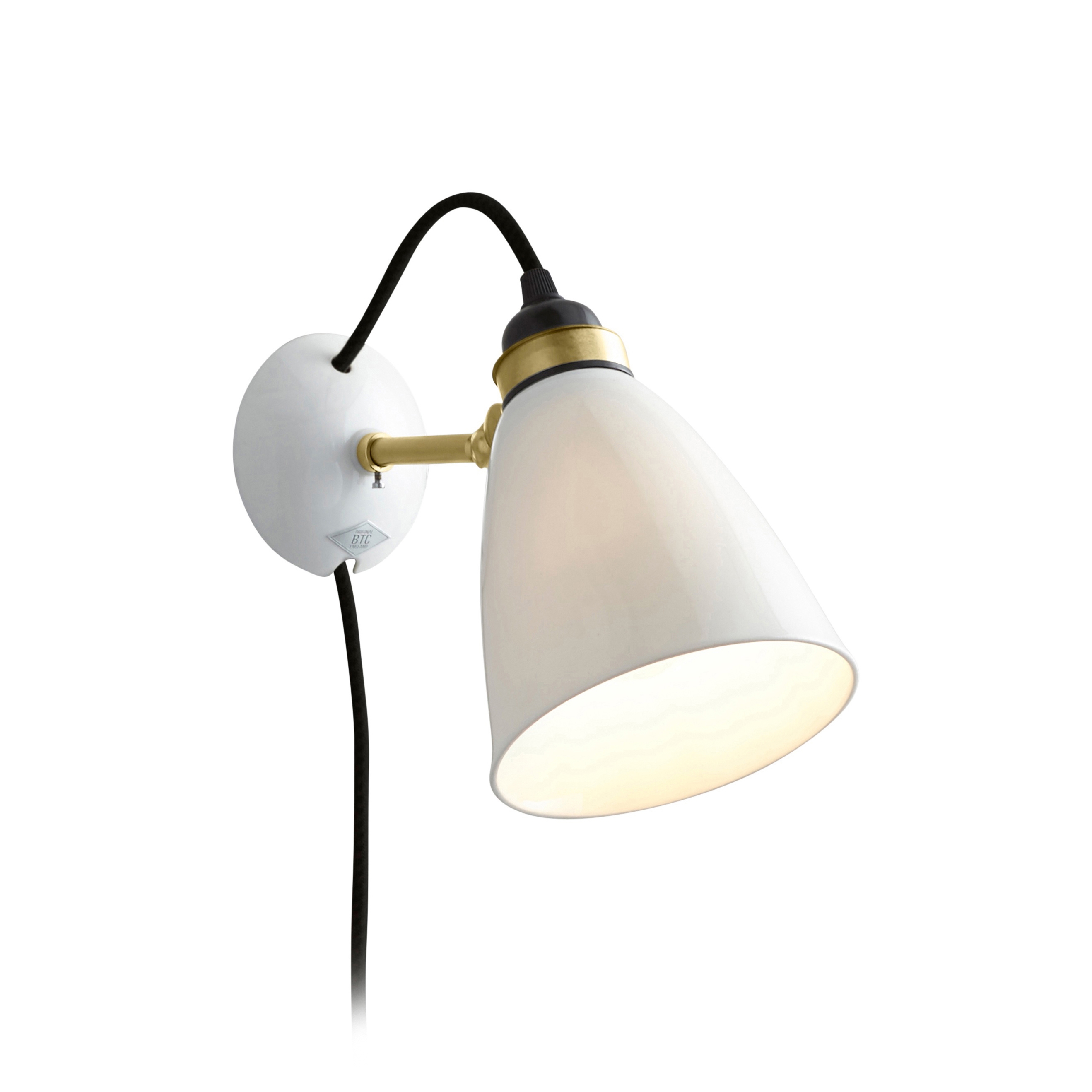 Mostra il prodotto Hector 30 Wall Light PSC, Satin Brass with Black Cable del produttore Original BTC