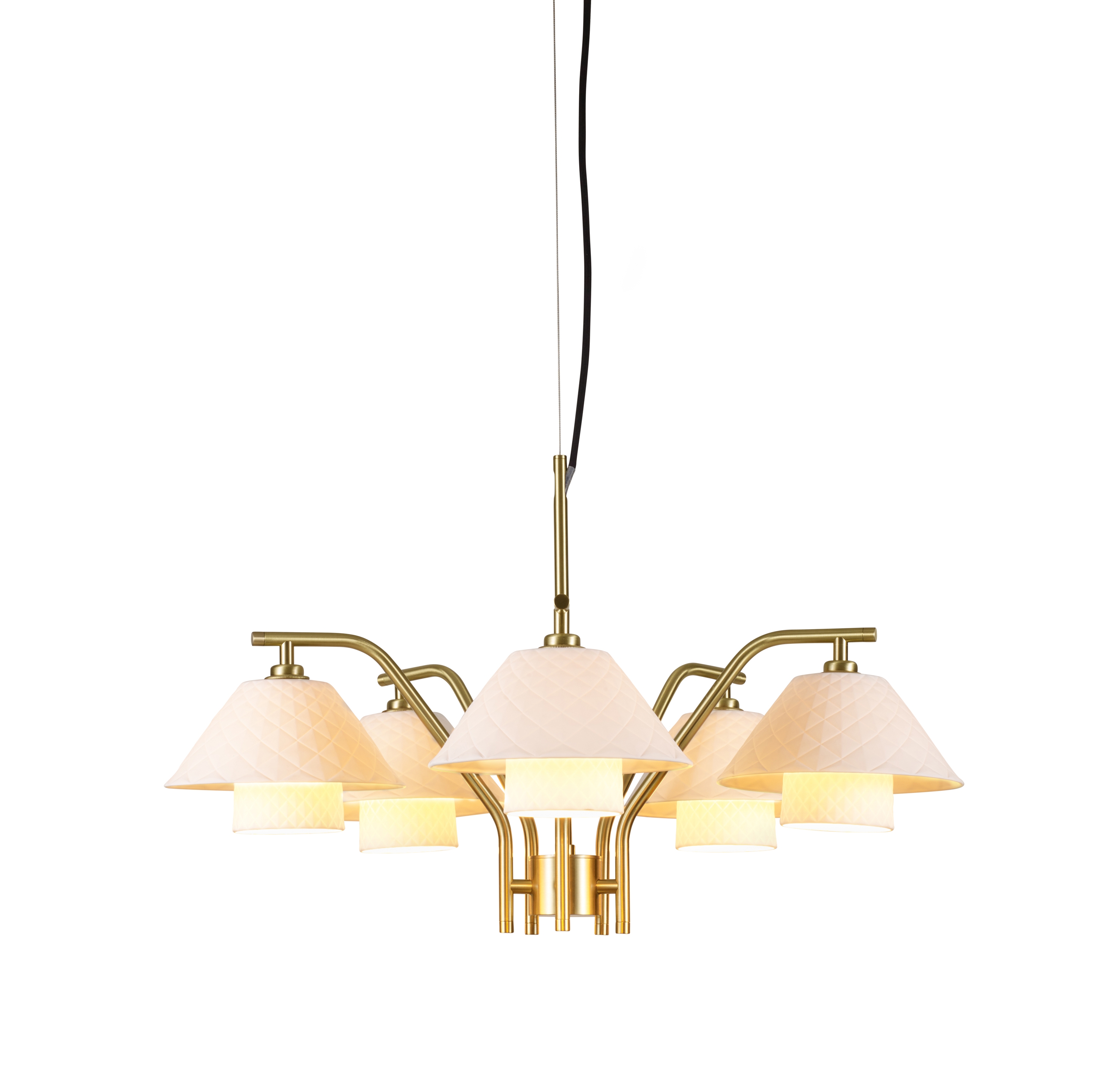 Display product Oxford Double Chandelier Light, Satin Brass from manufacturer Original BTC