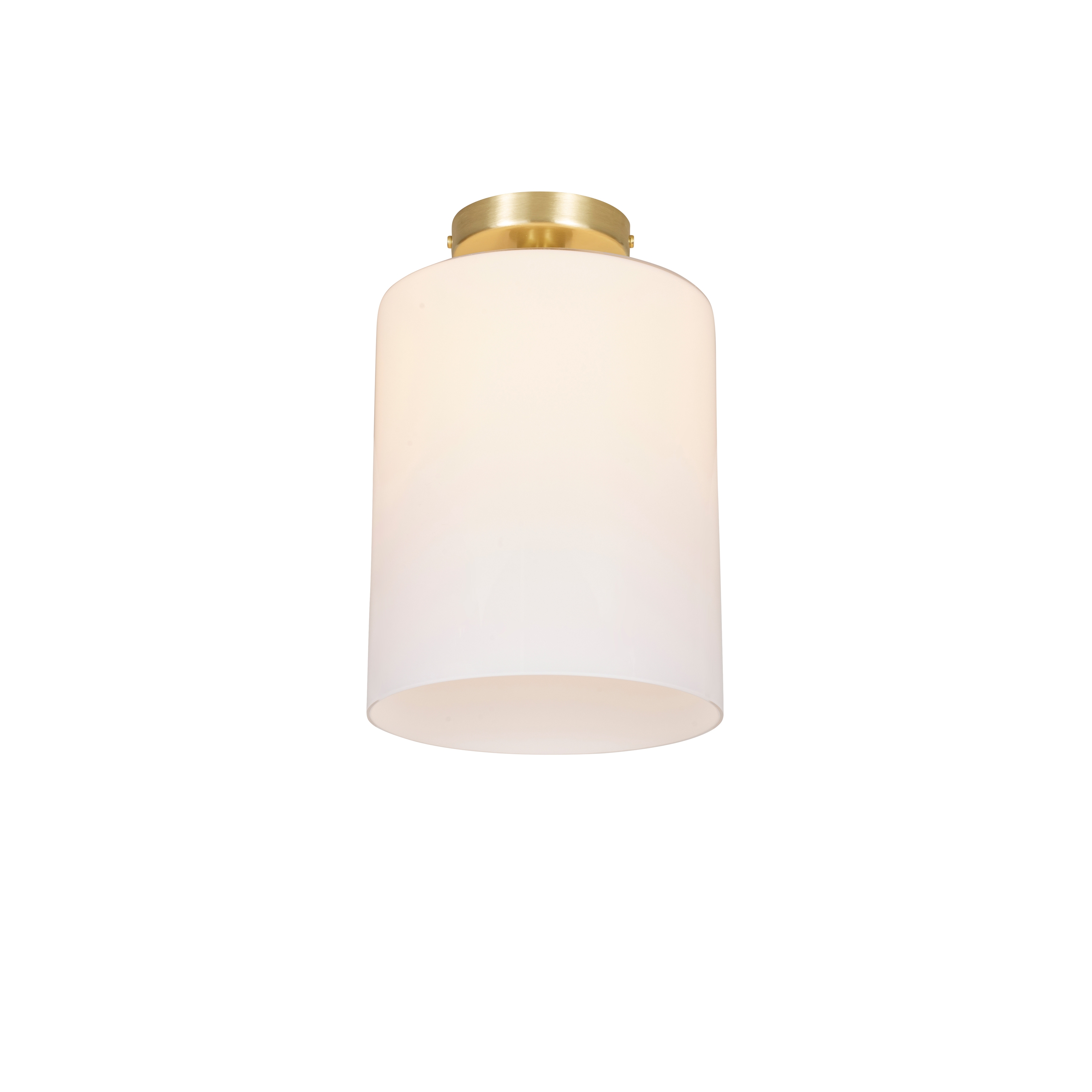 Brompton Size 2 Ceiling Light, Satin Brass, Opal Glass