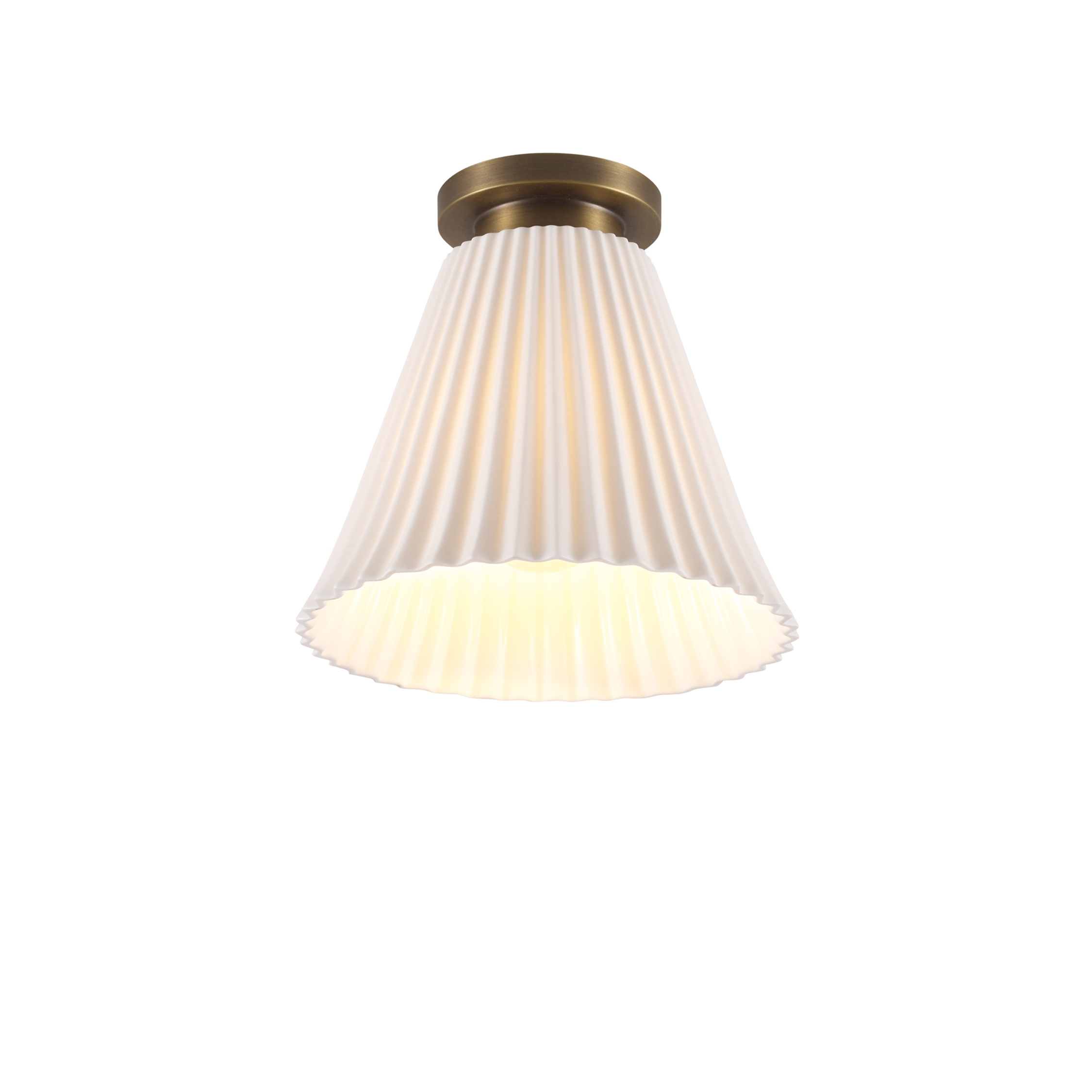 Mostra il prodotto Hector Large Pleat Ceiling Light, Antique Brass del produttore Original BTC